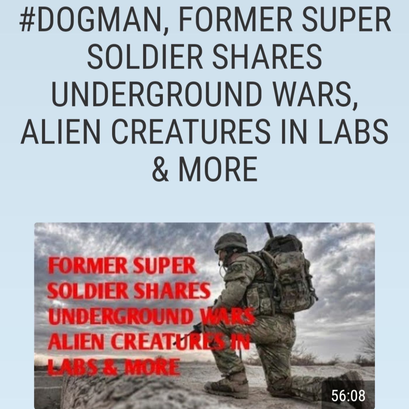 #DOGMAN, FORMER SUPER SOLDIER SHARES UNDERGROUND WARS, ALIEN CREATURES IN LABS & MORE episode artwork