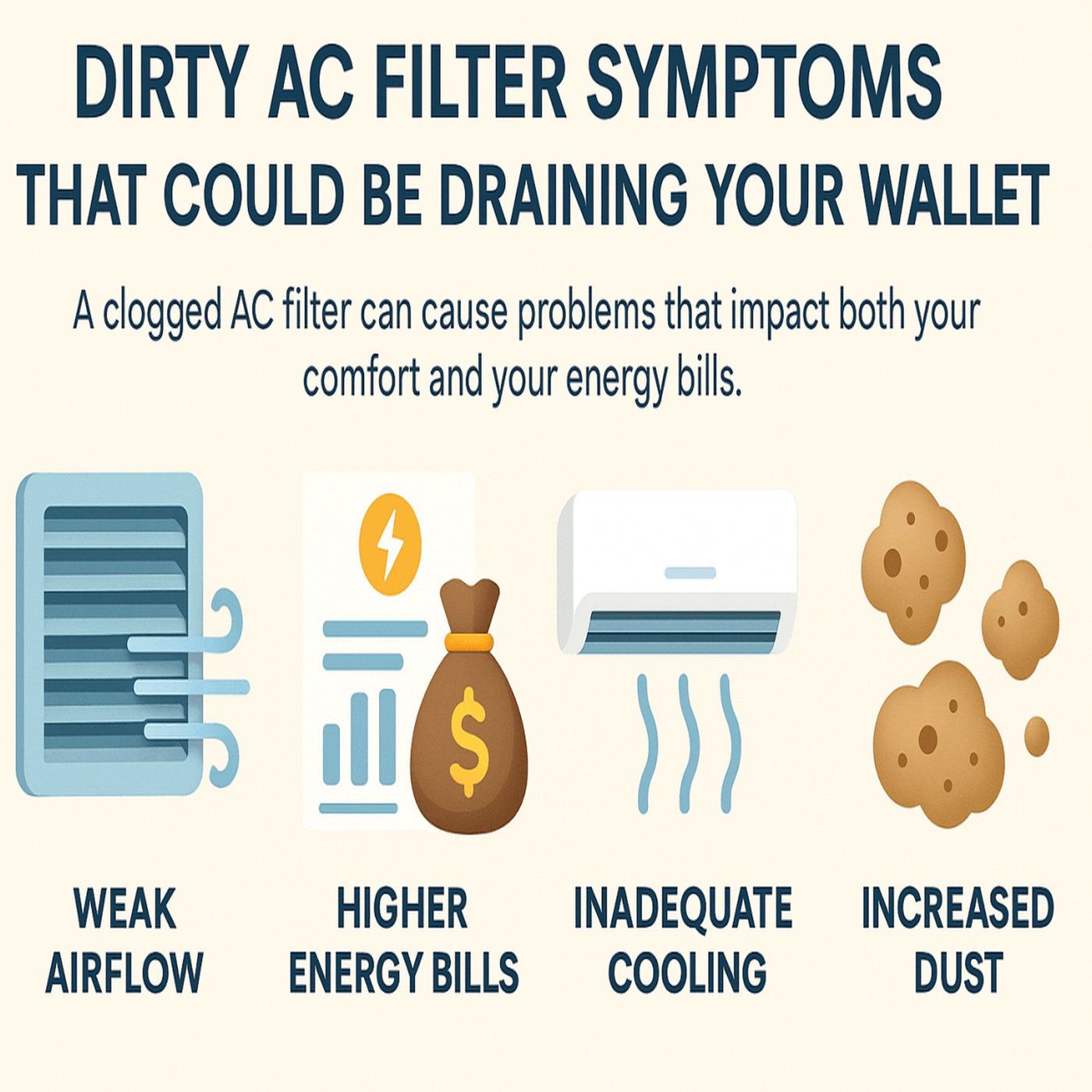 Dirty AC Filter Symptoms That Could Be Draining Your Wallet