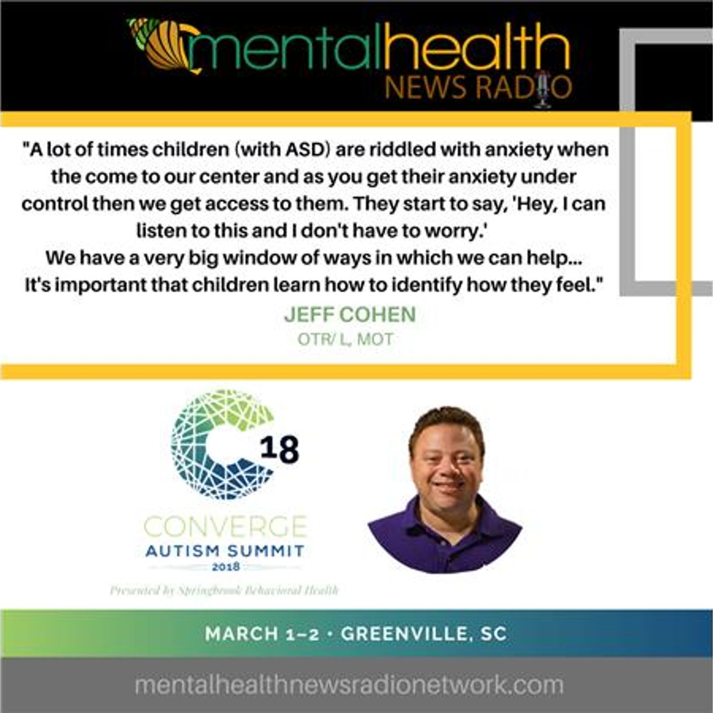 Mental Health News Radio - Listening to the Needs of the Autistic Child with Jeff Cohn