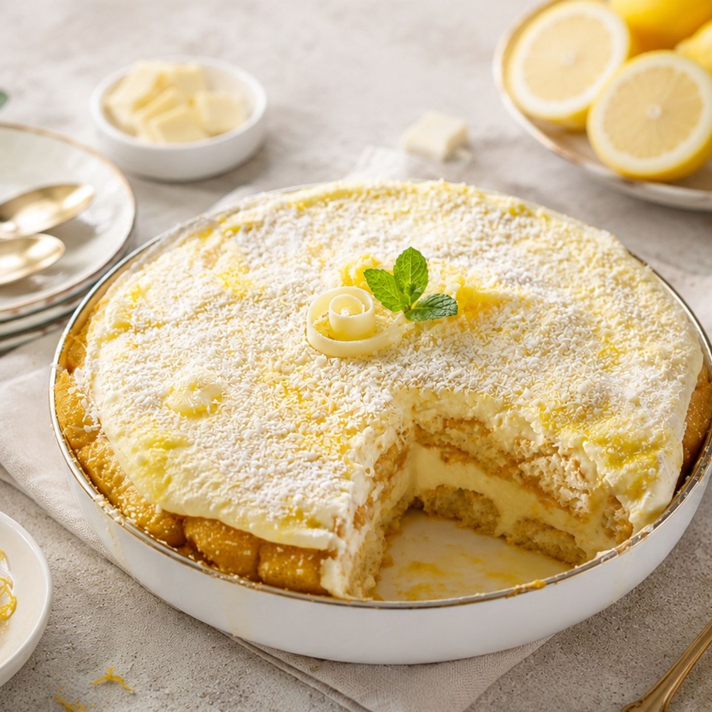 TIRAMISU CIOCCOLATO BIANCO E LIMONE CREMOSISSIMO