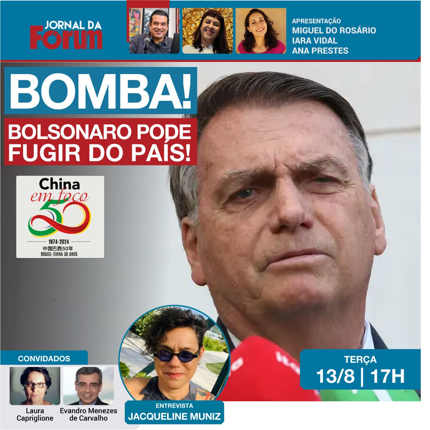 Bomba! Bolsonaro pode fugir | Aliado no TCU tenta salvar ex-presidente | Clã Bolsonaro X Marçal episode artwork