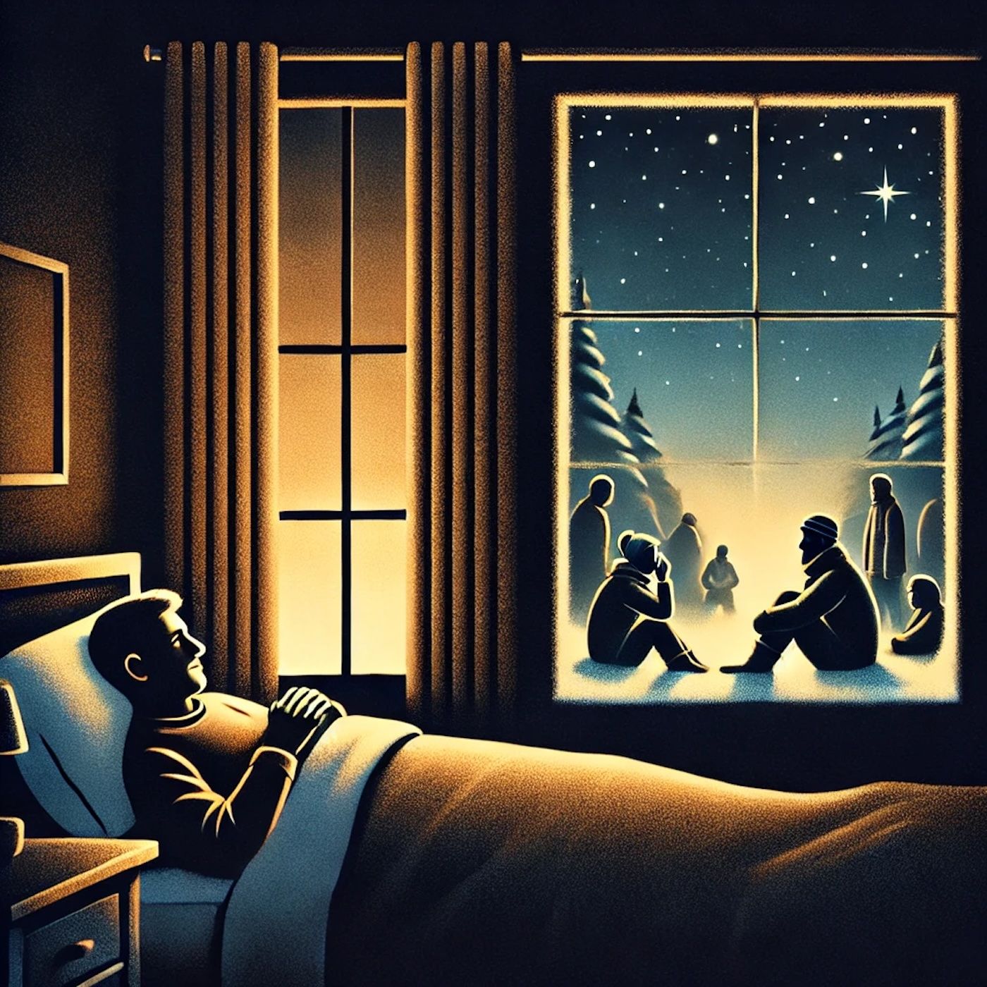 "And when you climb into your bed tonight. And when you lock off the door just think of those out in the cold and dark.." episode artwork