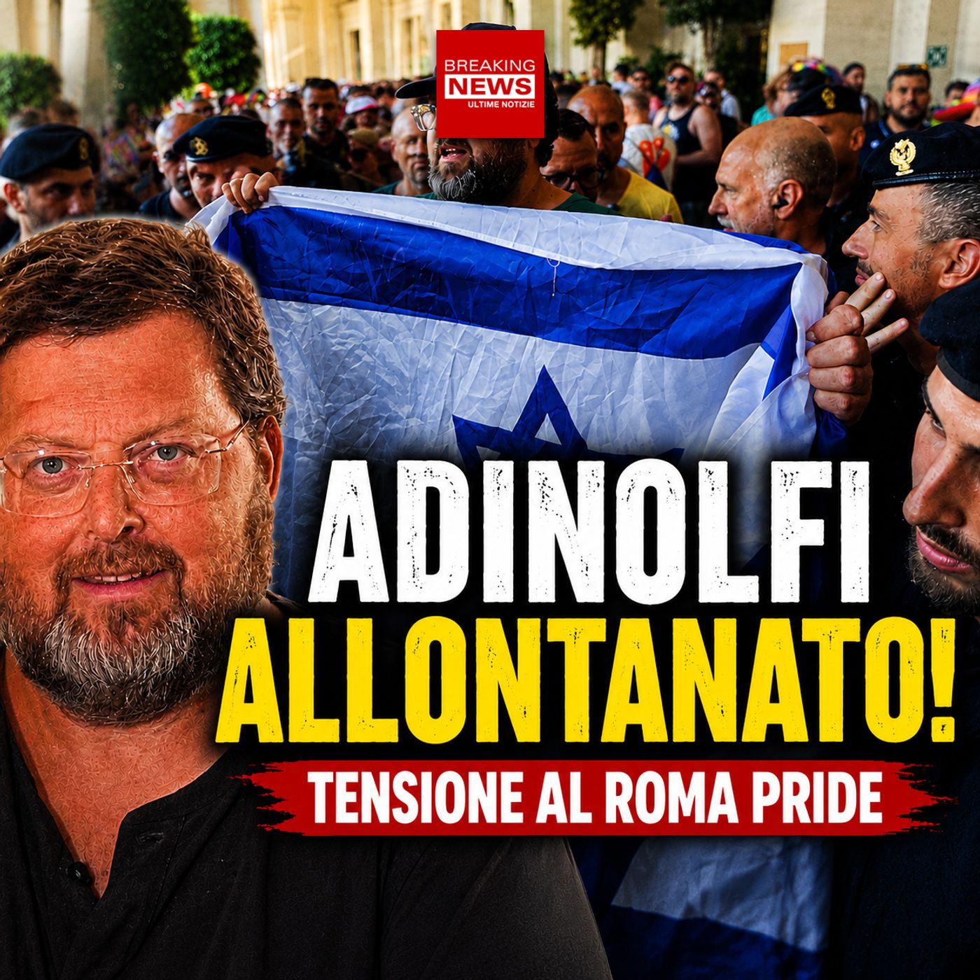 Roma Pride 2026, Mario Adinolfi allontanato dopo l’arrivo con la bandiera di Israele episode artwork