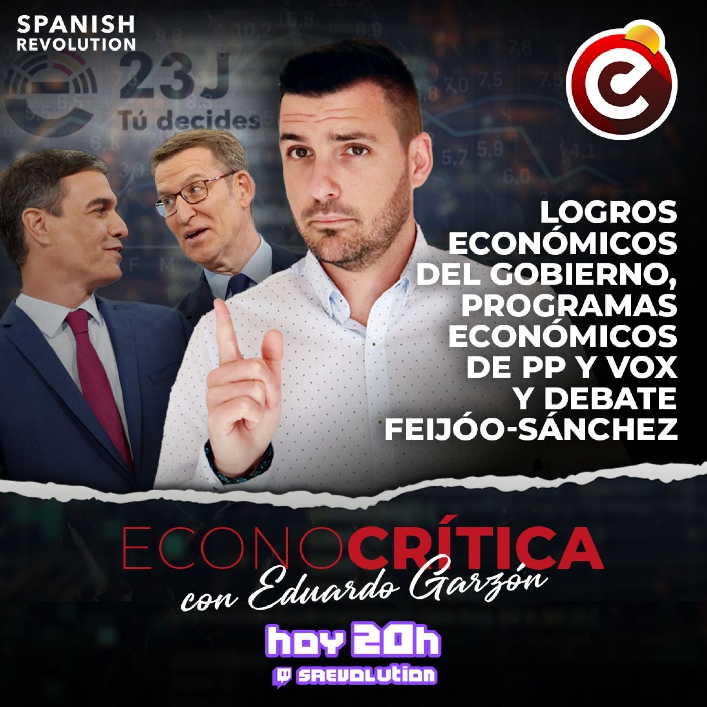 Econocrítica 1x24 Completo - Cara a cara económico Feijóo VS Sánchez, logros económicos gobierno coalición y bulos