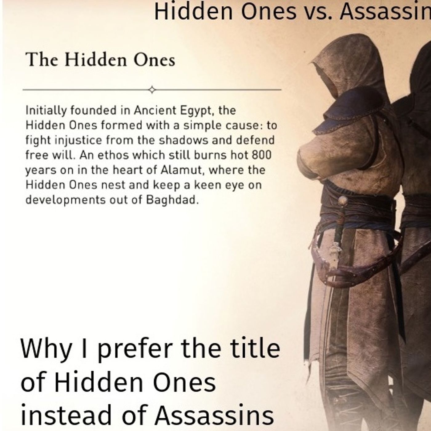 Hidden Ones vs. Assassins-The Etymology, Purpose, and My Preference episode artwork