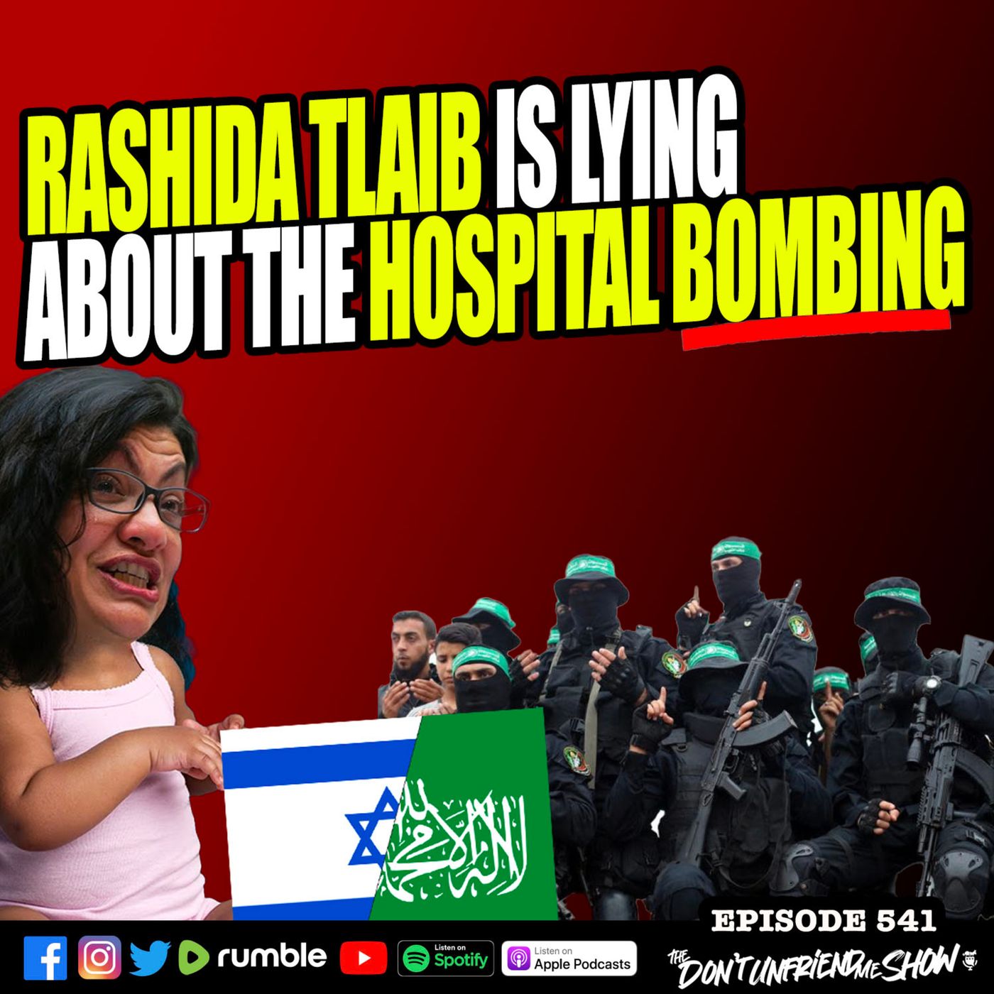 Rashida Tlaib Lies About Christian Hospital Bombing to Further Her Dream of Destroying Israel. episode artwork