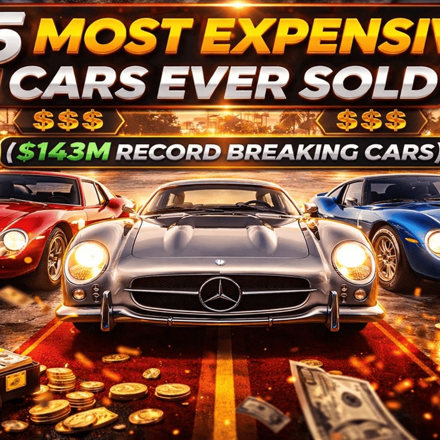 15 Most Expensive Cars Ever Sold ($143M Record Breaking Cars Billionaires Fight To Own) episode artwork