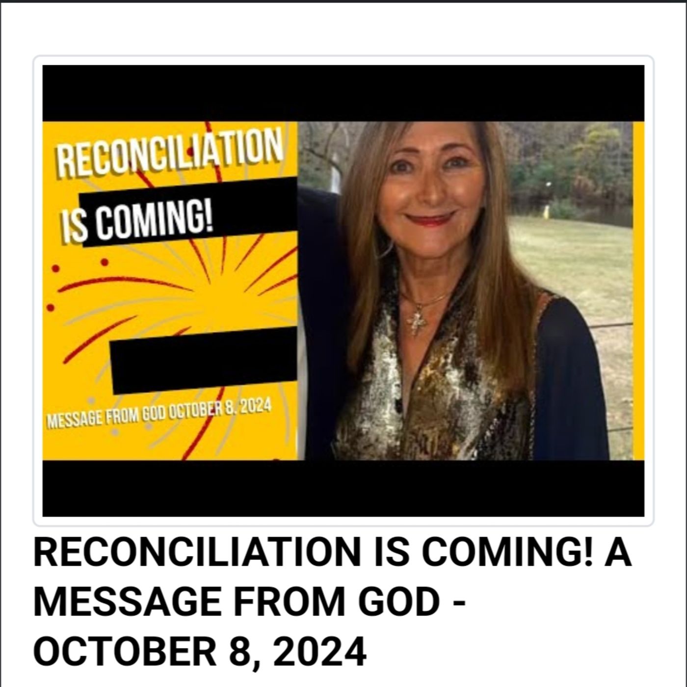RECONCILIATION IS COMING! A MESSAGE FROM GOD - OCTOBER 8, 2024 episode artwork