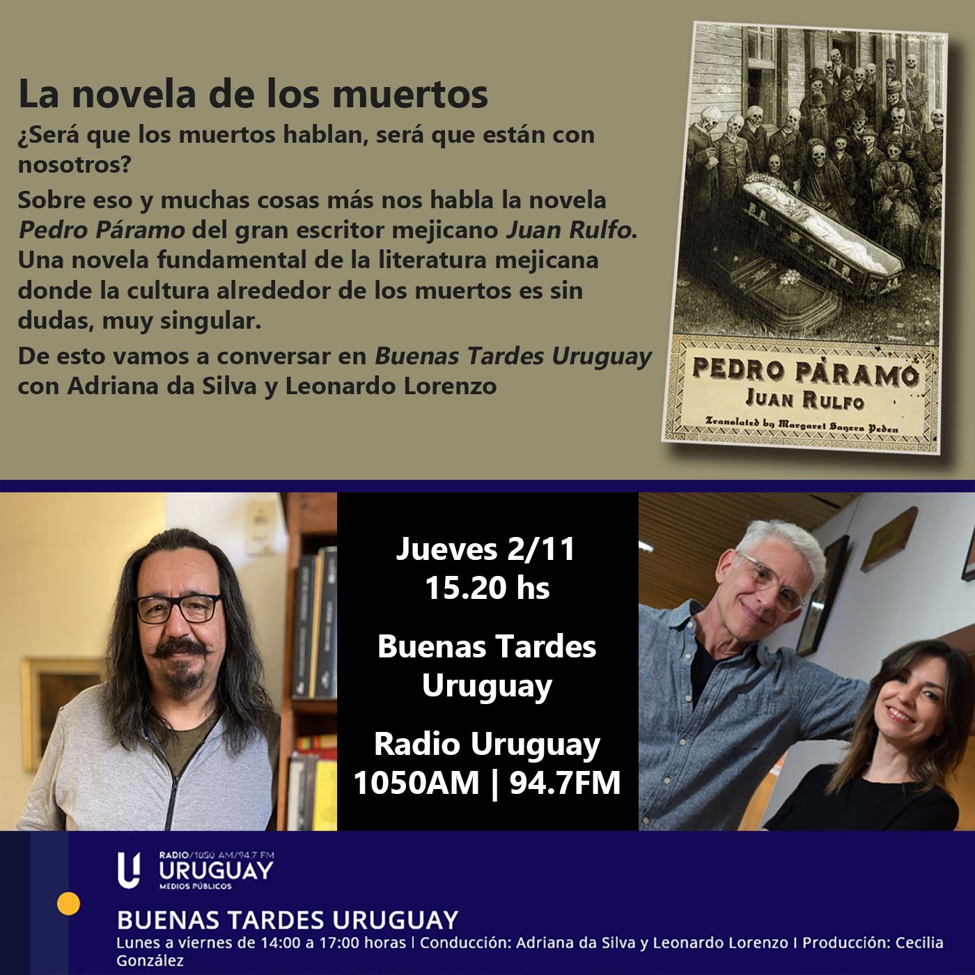 Buenas Tardes Uruguay | La novela de los muertos | Pedro Páramo | Juan Rulfo | 02-11-23 episode artwork