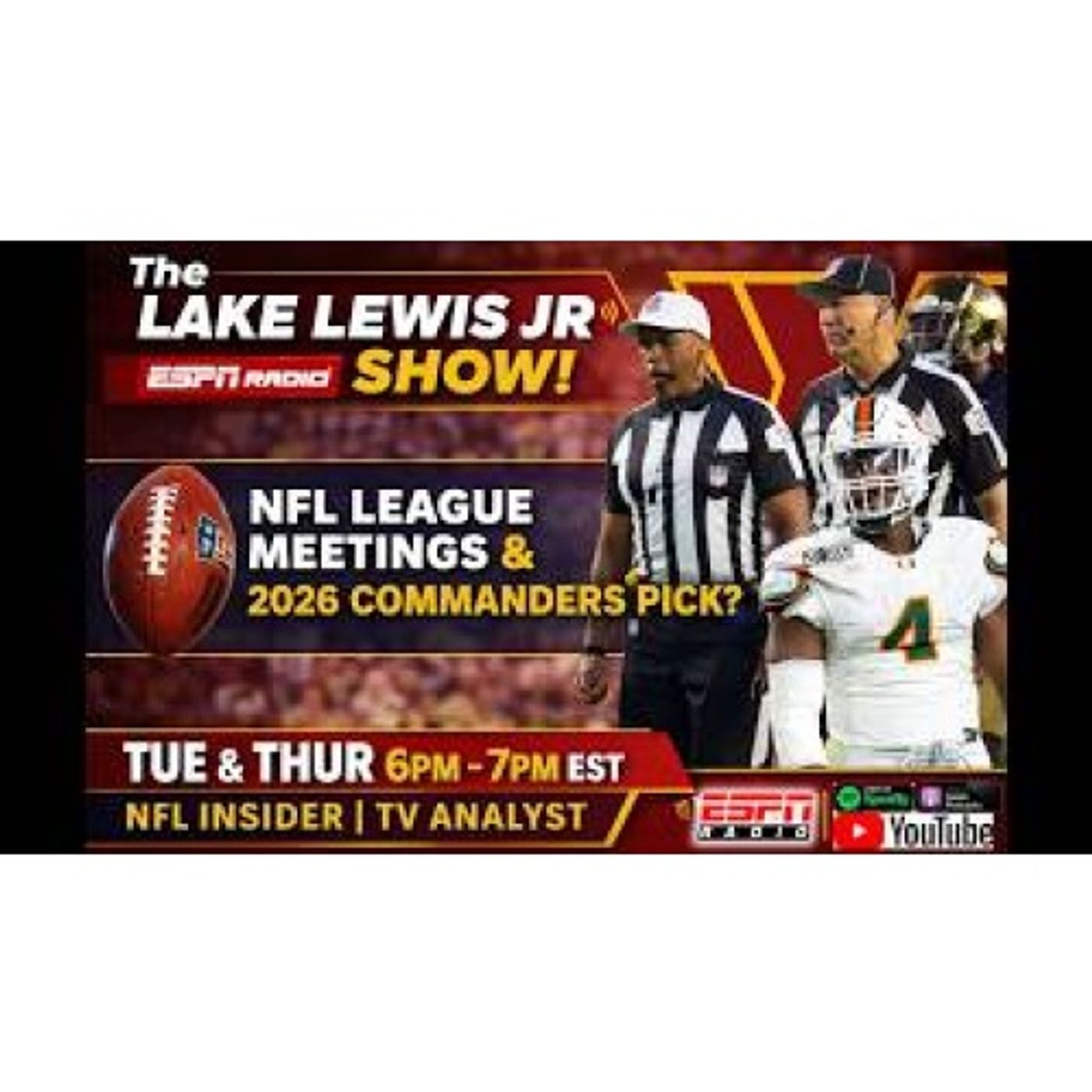 Bold Commanders No. 7 Pick Prediction and NFL League Meetings News | Lake Lewis Jr Show on ESPN Radio episode artwork