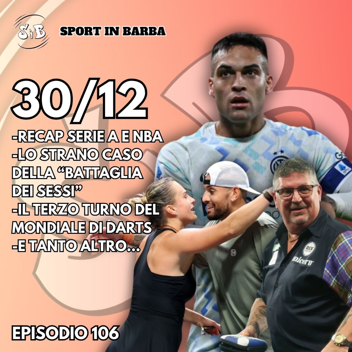 Episodio 106 - recap SERIE A e NBA; la "Battaglia dei sessi" di TENNIS; il mondiale di FRECCETTE