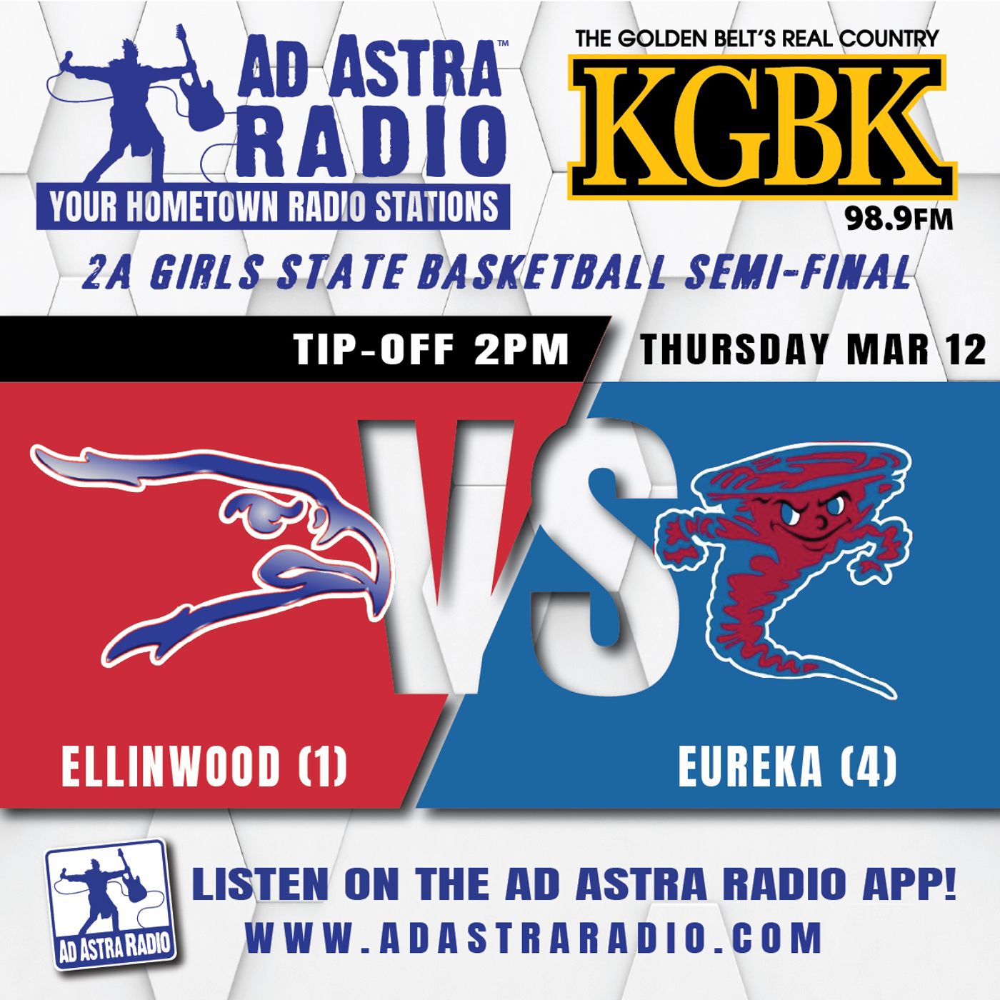 Ellinwood Eagles vs Eureka Tornadoes High School Basketball (2A Girls State Semifinal-March 12, 2026) episode artwork