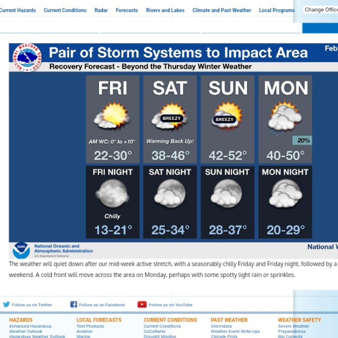 National Weather Service in Chicago has issued a winter storm watch for Thursday February 16th