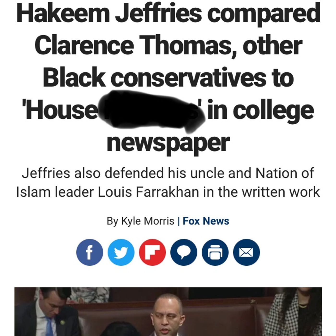 Hakeem Jeffries compared Clarence Thomas, other Black conservatives to 'House _______' in college newspaper episode artwork