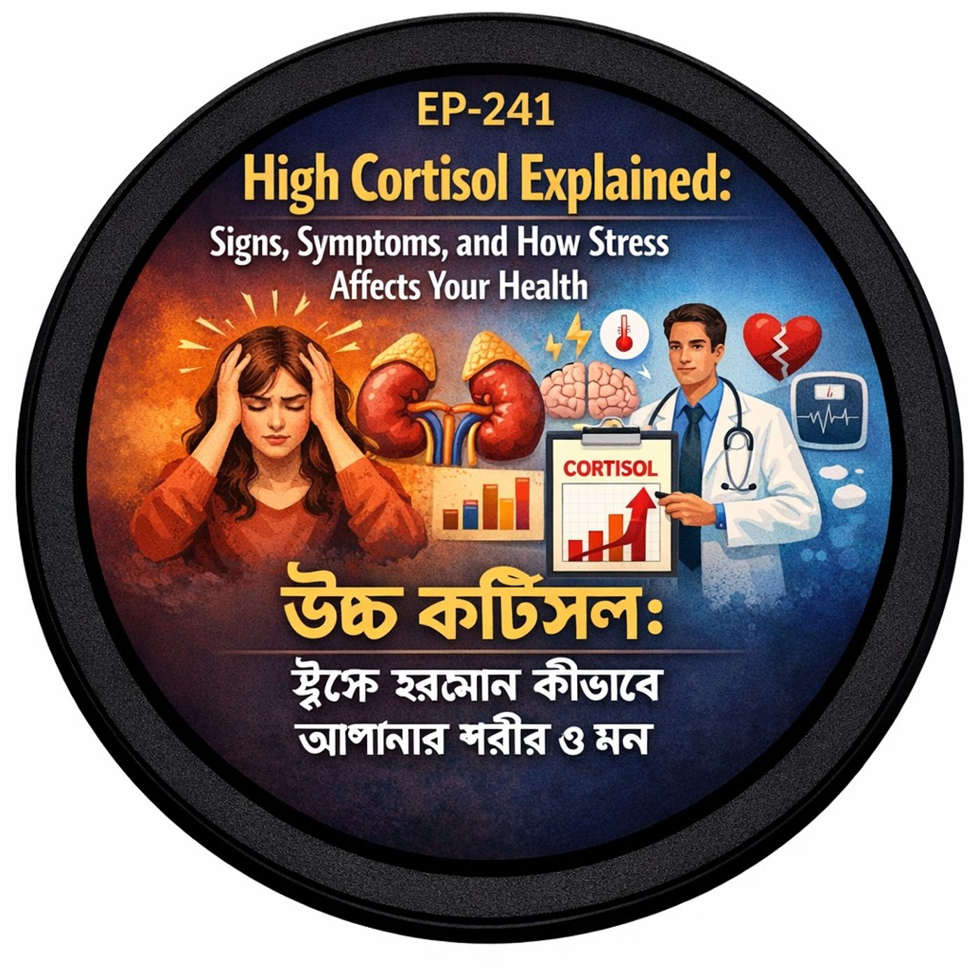 EP-241 | 👉 High Cortisol Explained: Signs, Symptoms, and How Stress Affects Your Health| উচ্চ কর্টিসল: স্ট্রেস হরমোন কীভাবে আপনার শরীর ও মন episode artwork