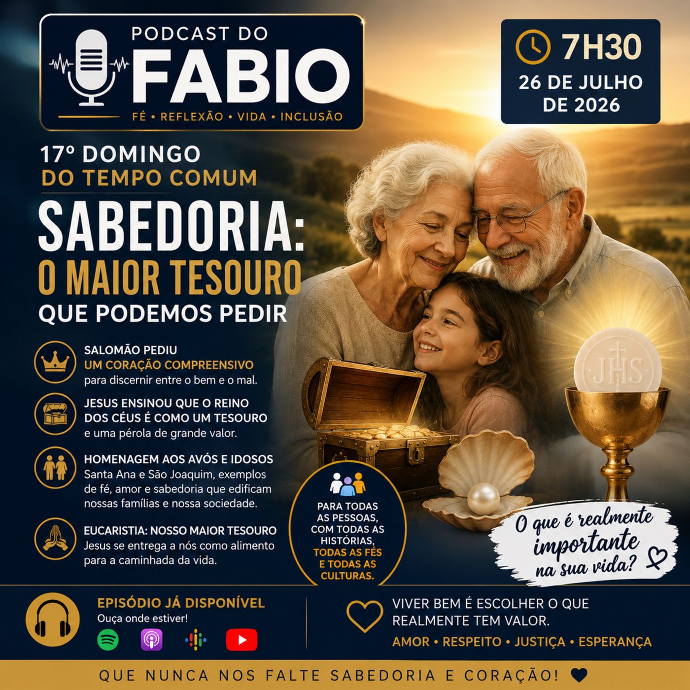 26 de Julho de 2026 - 7h30 - 17. Domingo Comum