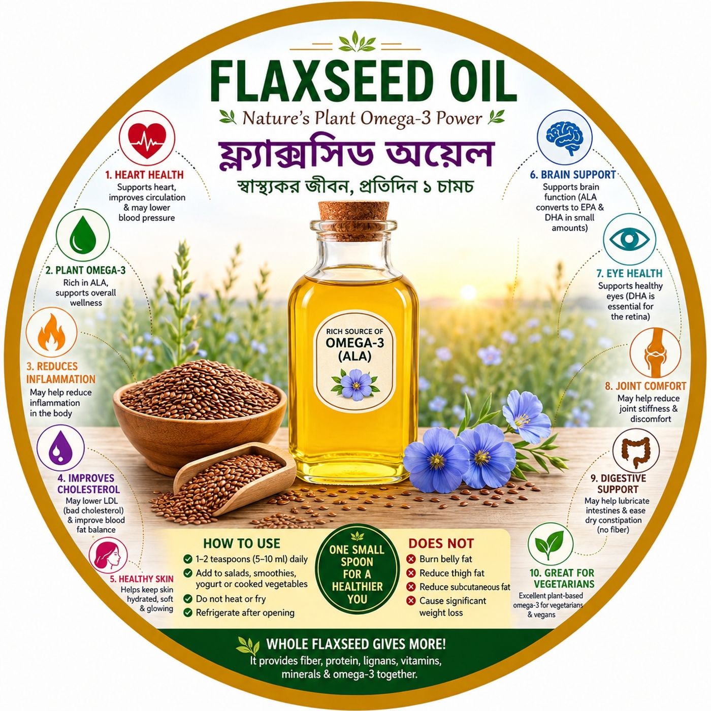 EP-294|  Flaxseed Oil: Benefits, Uses & Truth  🥗🥗🥗 | 🥗🥗🥗ফ্ল্যাক্সসিড অয়েল: উপকারিতা, ব্যবহার ও সত্য| wellness podcast episode artwork
