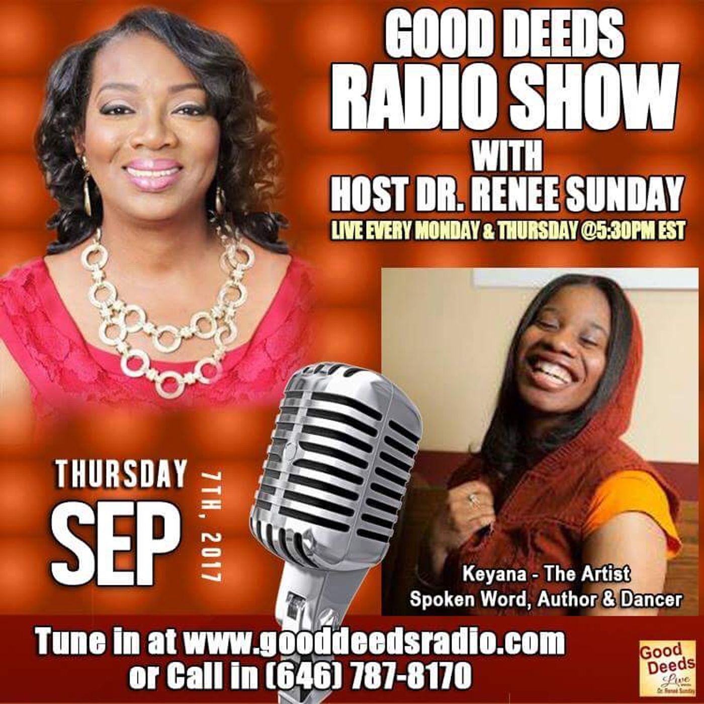 Keyana the Artist Spoken Word Author-Dancer shares on Good Deeds Radio episode artwork