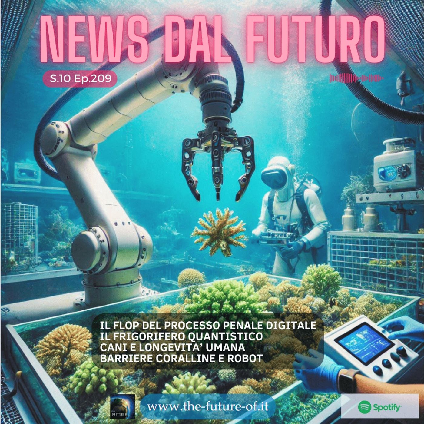 S.10 Ep.209 - Longevità nei cani - frigorifero quantistico - robot e coralli episode artwork