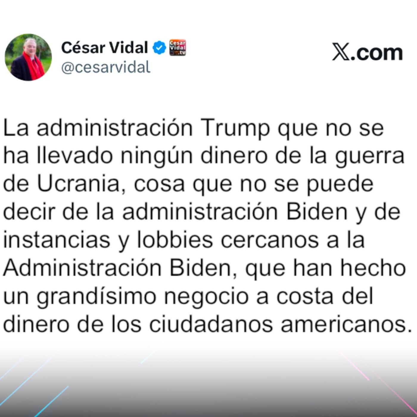 El Post de la Hora | César Vidal «La administración Trump que no se ha llevado ningún dinero de la guerra de Ucrania» episode artwork