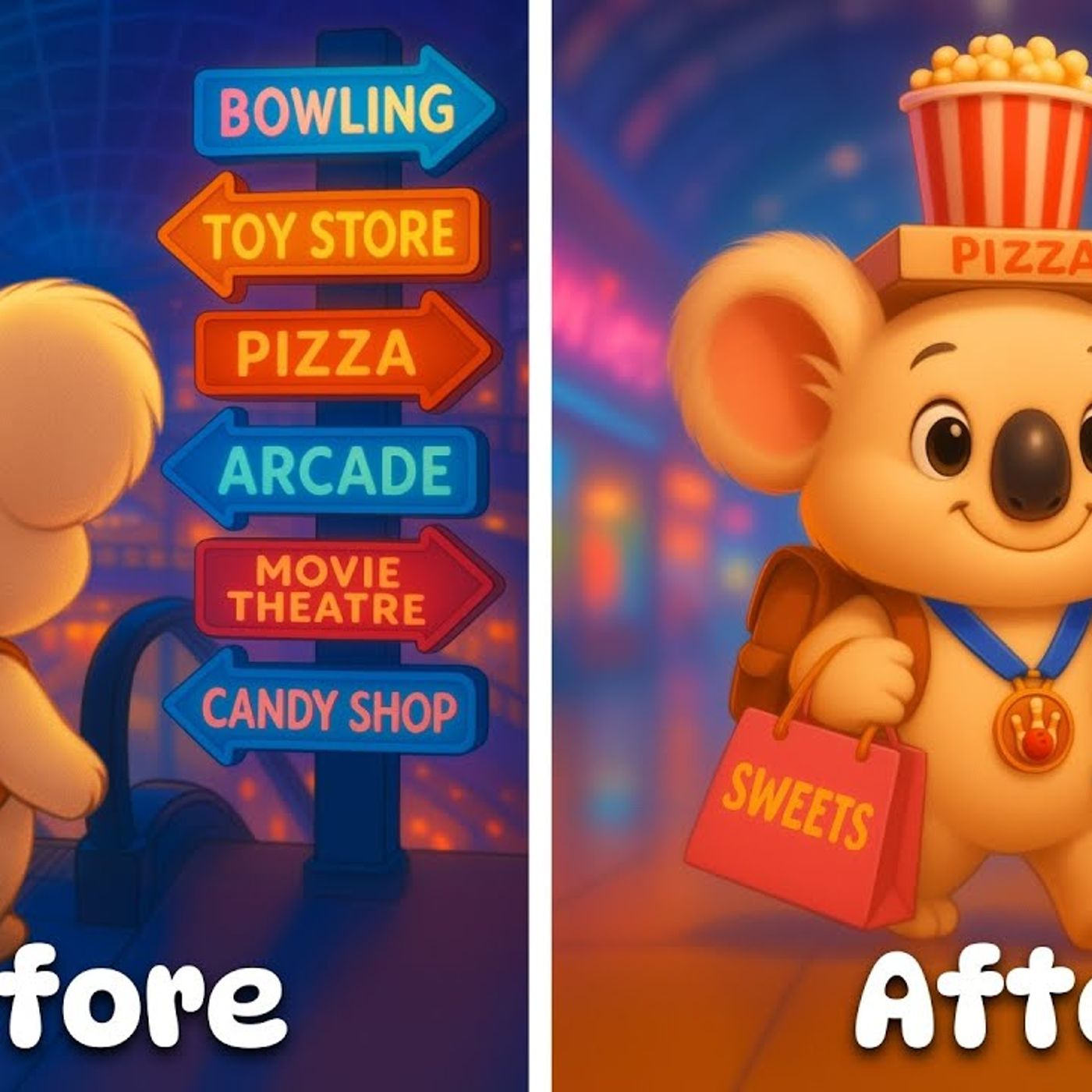 The Magical Mall 🛍️ 🎳 🍕 🍿 Cozy Bedtime Story for Kids💤 with Koko The Koala & Kira - Koala Moon - Kids Bedtime Stories episode artwork