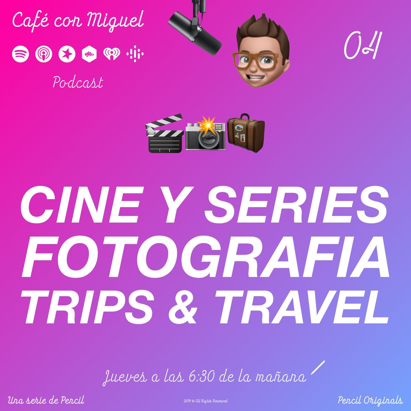 Cafe con Miguel - CINE Y SERIES FOTOGRAFIA TRIPS AND TRAVEL - PODCAST SORPRESA, ESTOY DE VACACIONES - Pencil 3