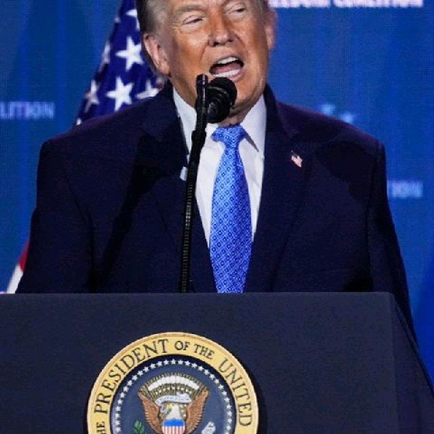 Seeking to energize his base ahead of November's midterm elections, President Donald Trump warned that "godless communists" taking over the episode artwork