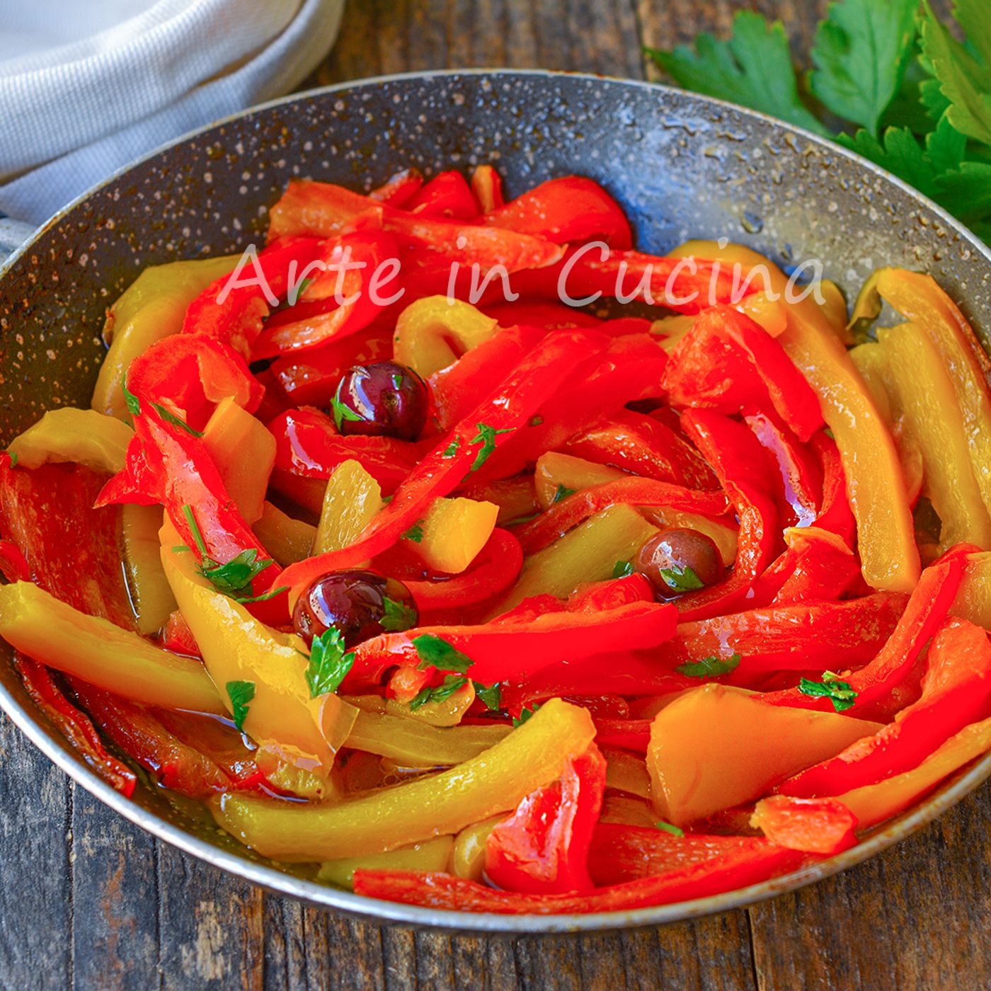 PEPERONI IN AGRODOLCE contorno in padella veloce
