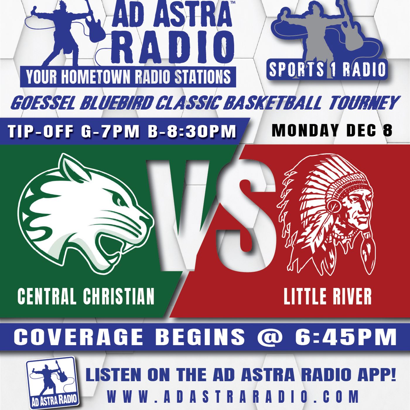 Central Christian Cougars vs Little River Redskins High School Basketball (Goessel Tourney-December 8, 2025) episode artwork