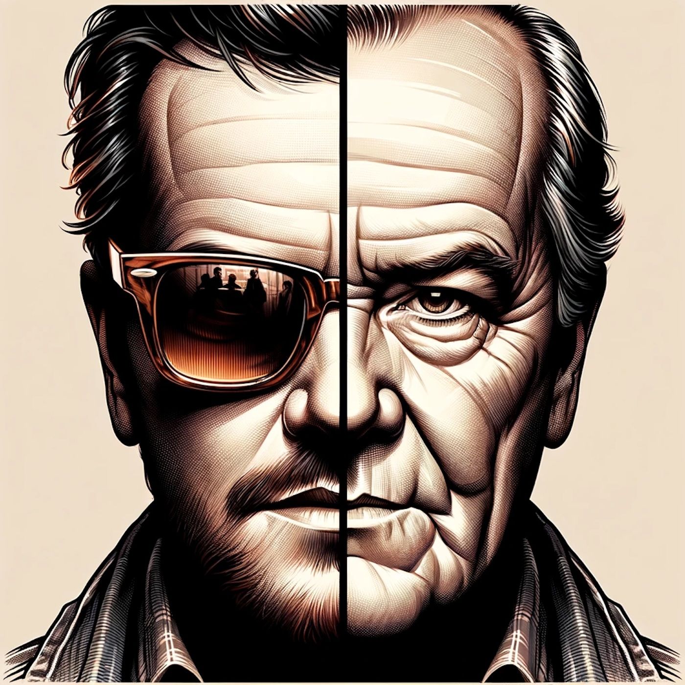 "With my sunglasses on, I'm Jack Nicholson. Without them, I'm fat and 60." episode artwork