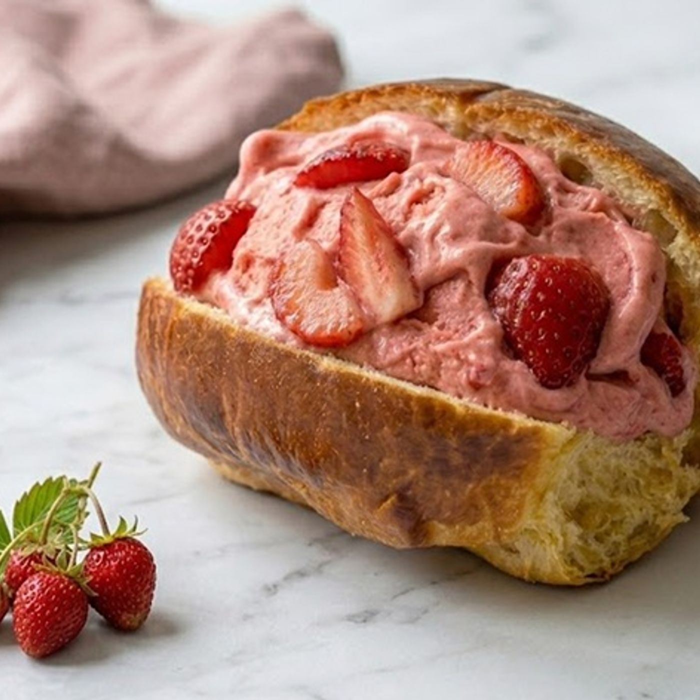 Brioche Sofficissime con Gelato e Fragole: la ricetta effetto nuvola