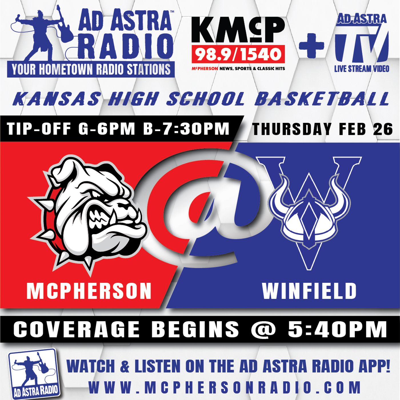 McPherson Bullpups at Winfield Vikings Boys High School Basketball (February 26, 2026) episode artwork