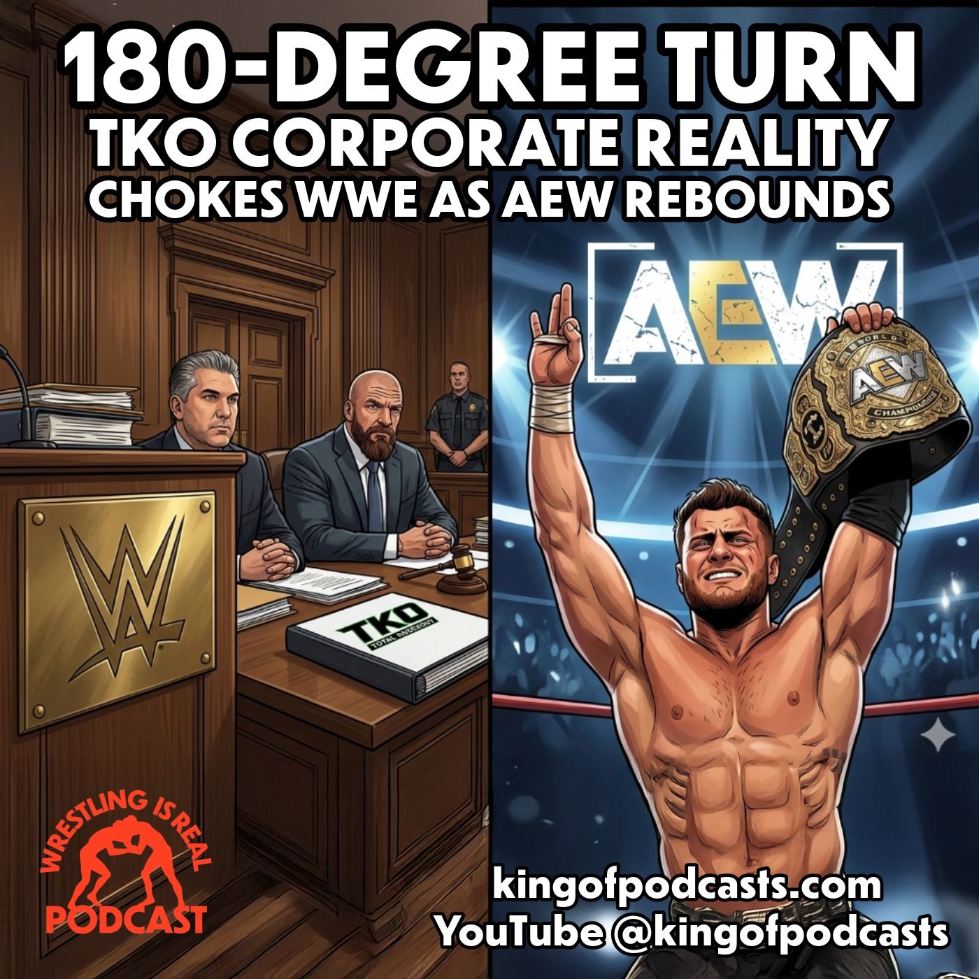180-DEGREE TURN: TKO’s Corporate Reality Chokes WWE As AEW Rebounds episode artwork
