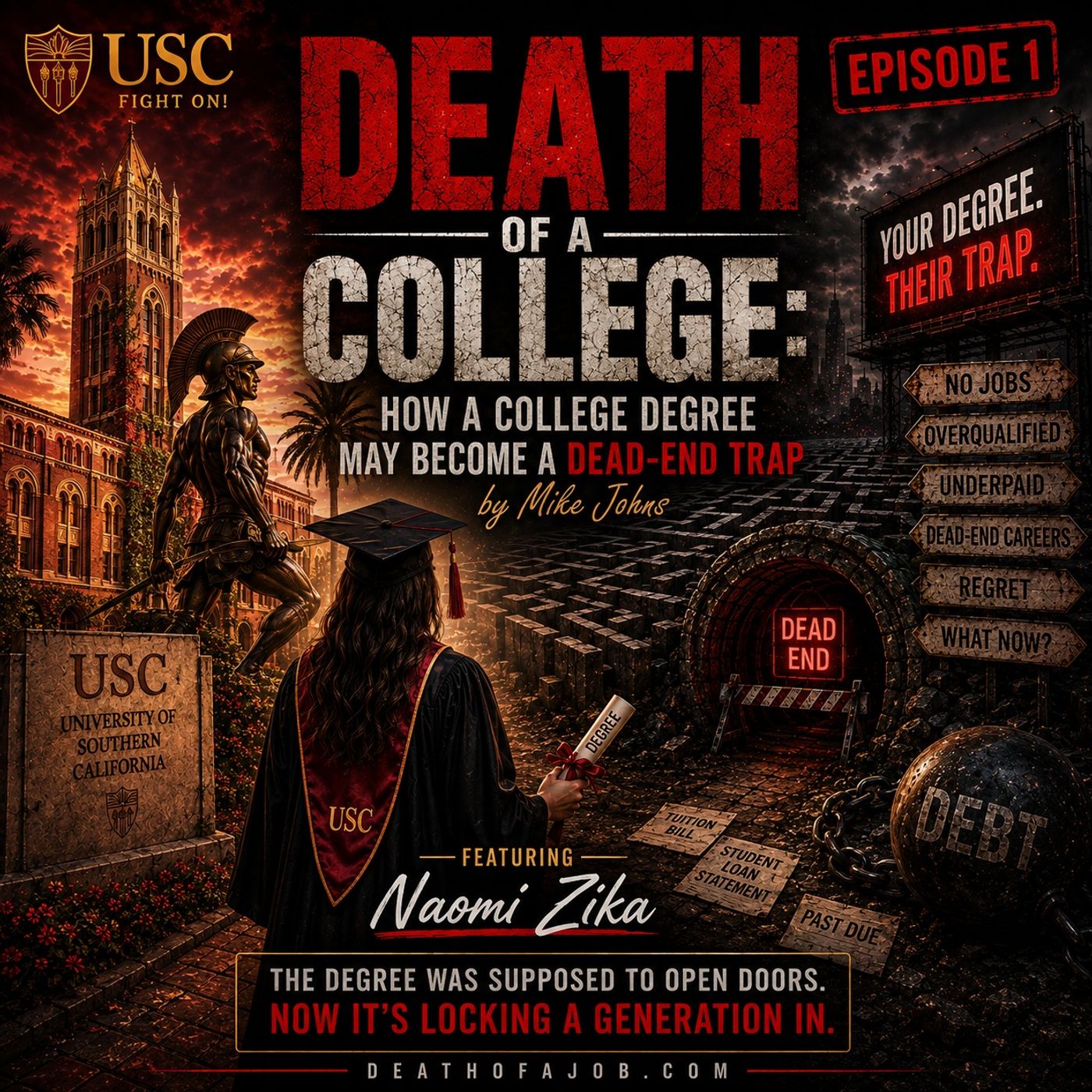 Death of A College: Educated & Unemployed ft USC Class of 2026 student Naomi Zika episode artwork