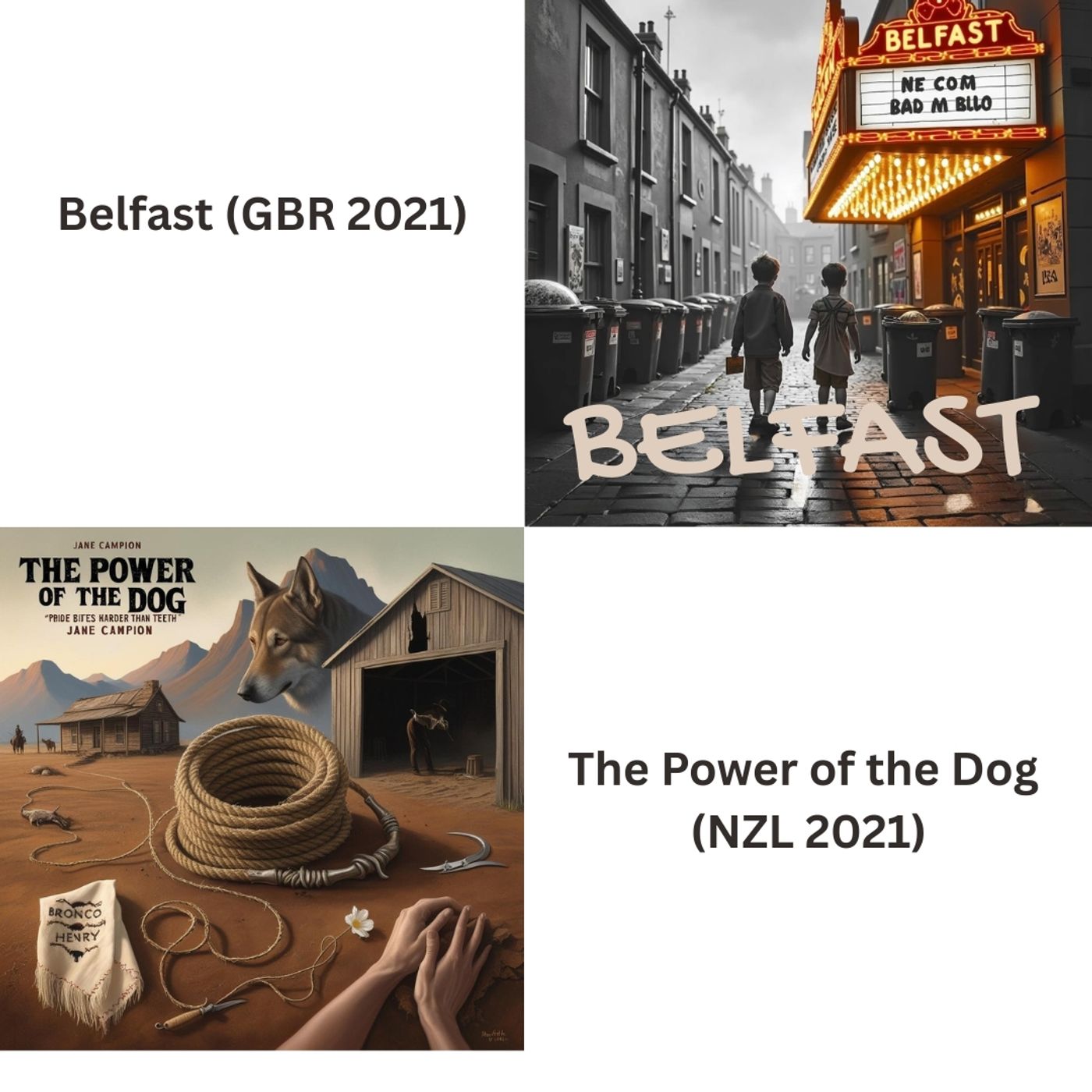Film Review: The Power of the Dog (2021) by Jane Campion and Belfast (2021) by Kenneth Branagh. episode artwork
