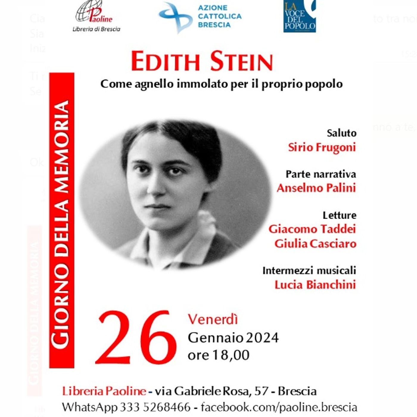 La figura di Edith Stein per celebrare la Giornata della Memoria: intervista a Anselmo Palini  -  18 gennaio 2024 episode artwork