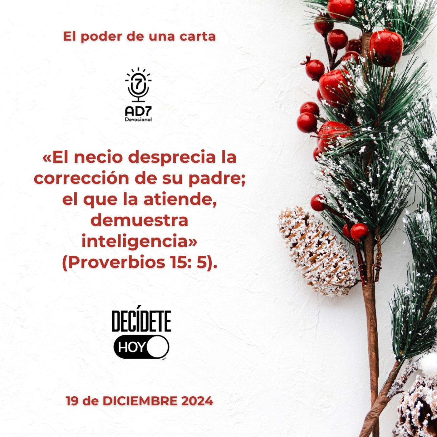 El poder de una carta | Devocional de Jóvenes | 19 de diciembre 2024 — AD7 Devocional - Diferente / Inverso cover