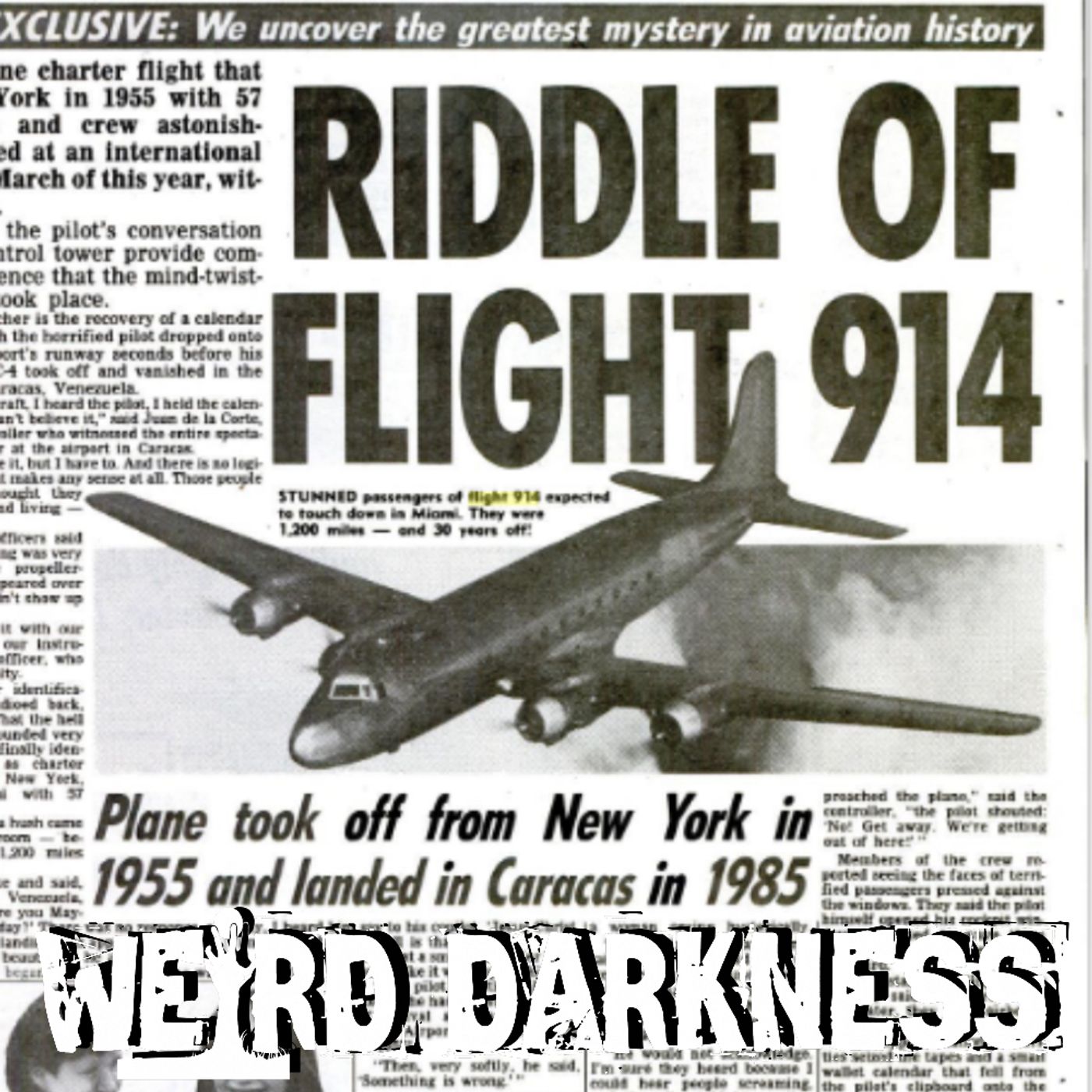 cover of episode “THE MYSTERY OF FLIGHT 914” and More True Supernatural Stories! #WeirdDarkness