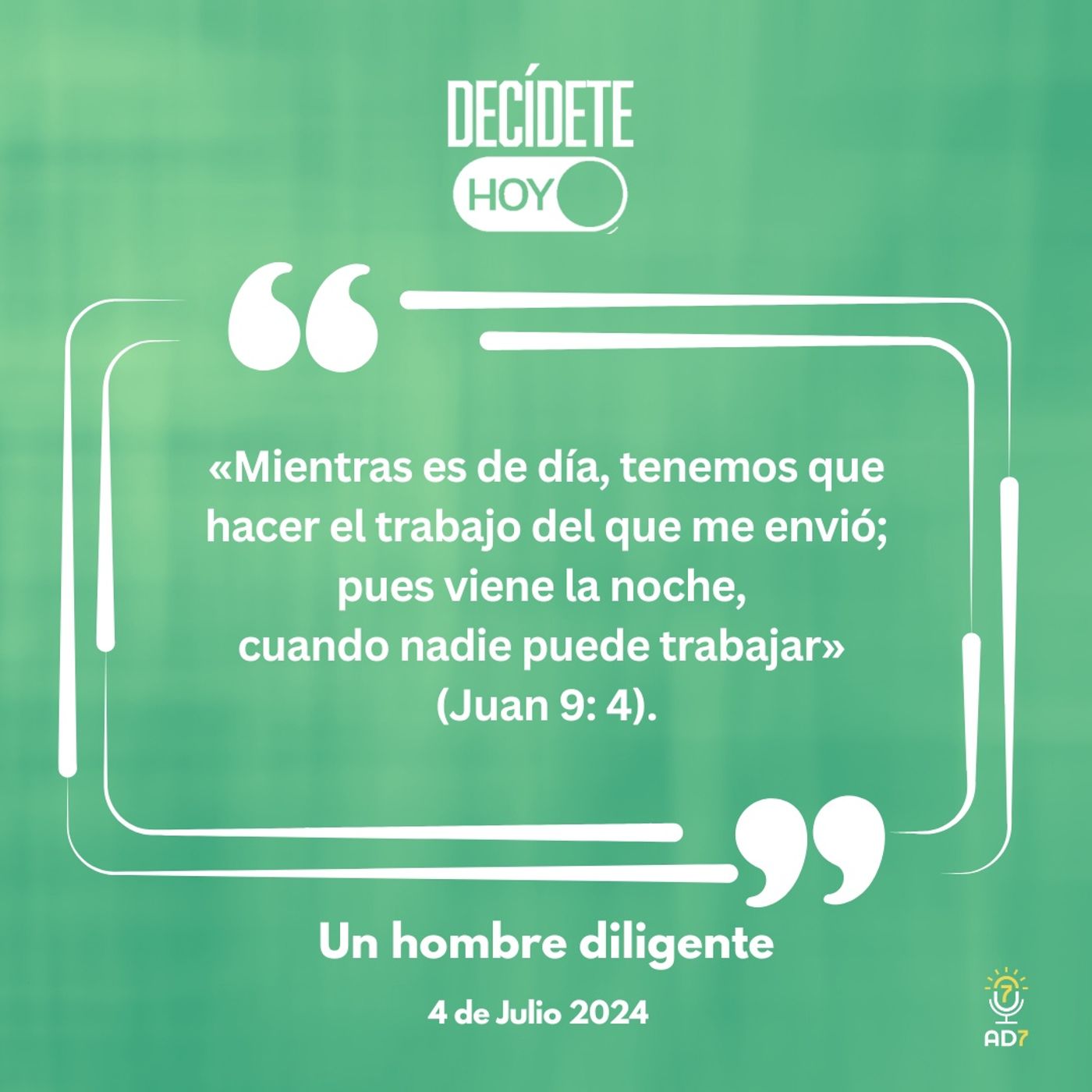 Un hombre diligente | Devocional de Jóvenes | 4 de julio 2024