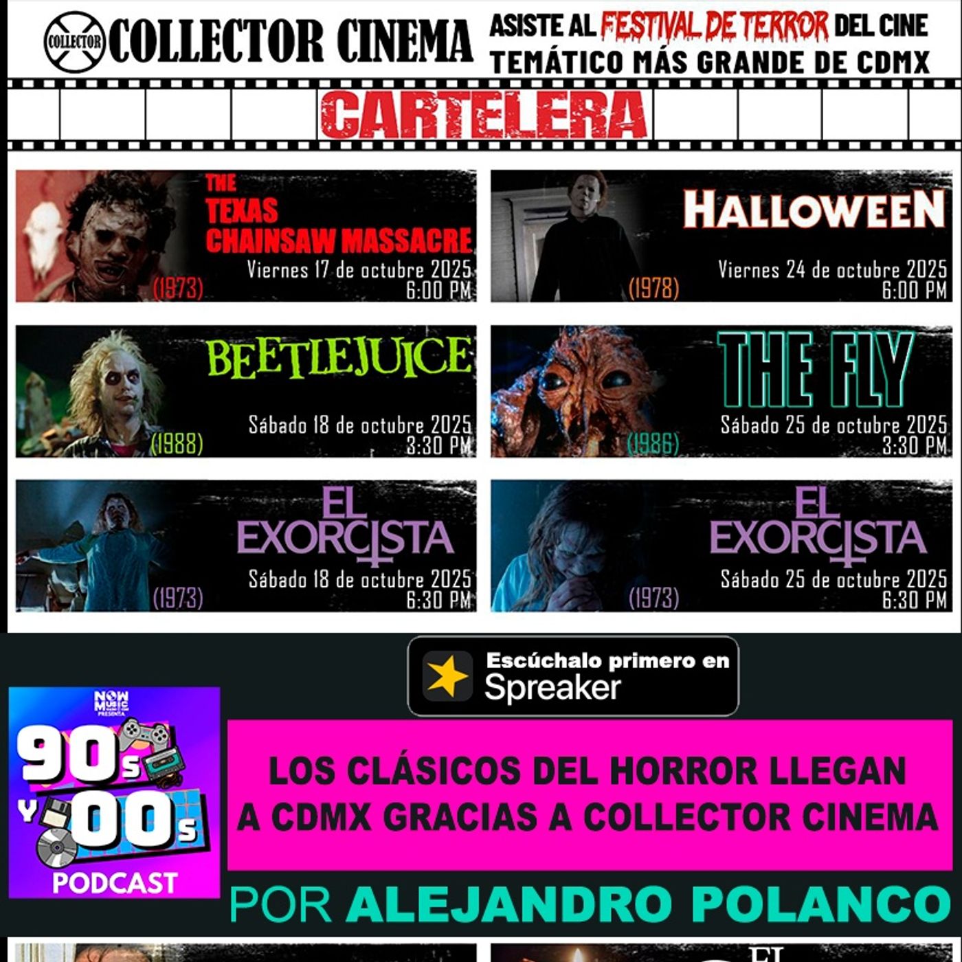 Los clásicos del terror llegan a CDMX gracias a Collector Cinema