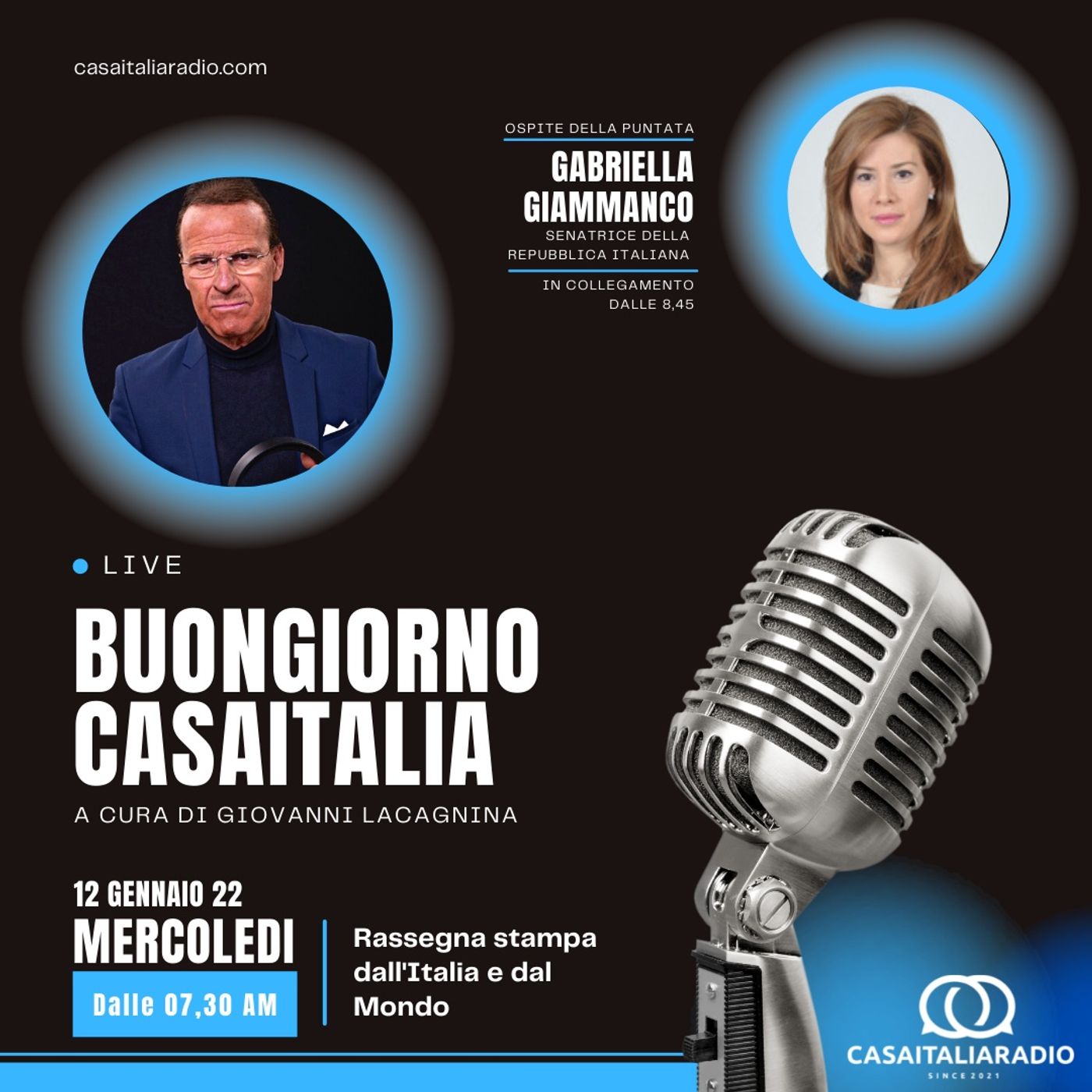 Ecco perché Berlusconi può arrivare  al Colle - Intervista alla Senatrice Gabriella GIAMMANCO -  BUONGIORNO CASA ITALIA (12.01.2022) episode artwork