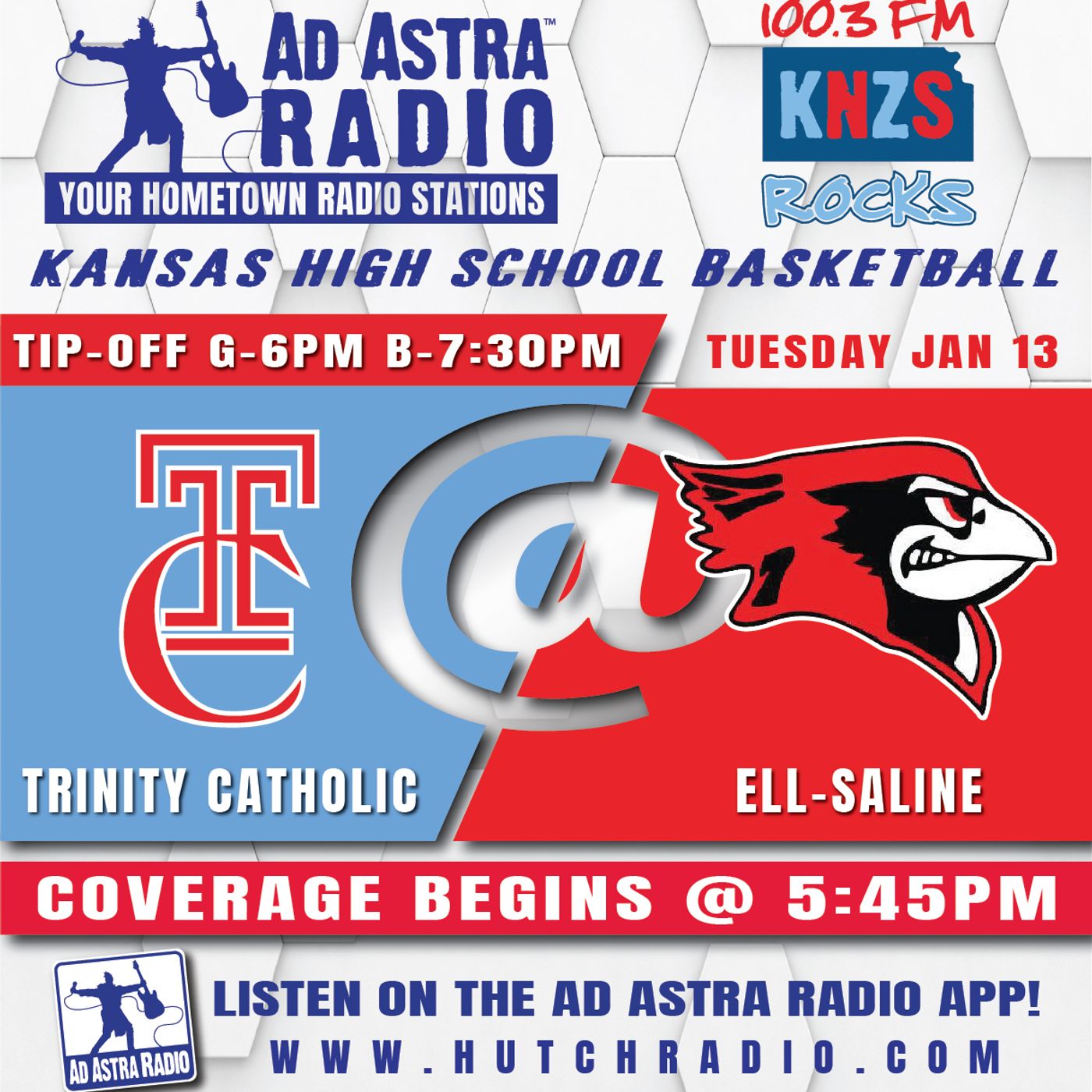 Hutchinson Trinity Catholic Celtics at Ell-Saline Cardinals High School Basketball (January 13, 2026) episode artwork