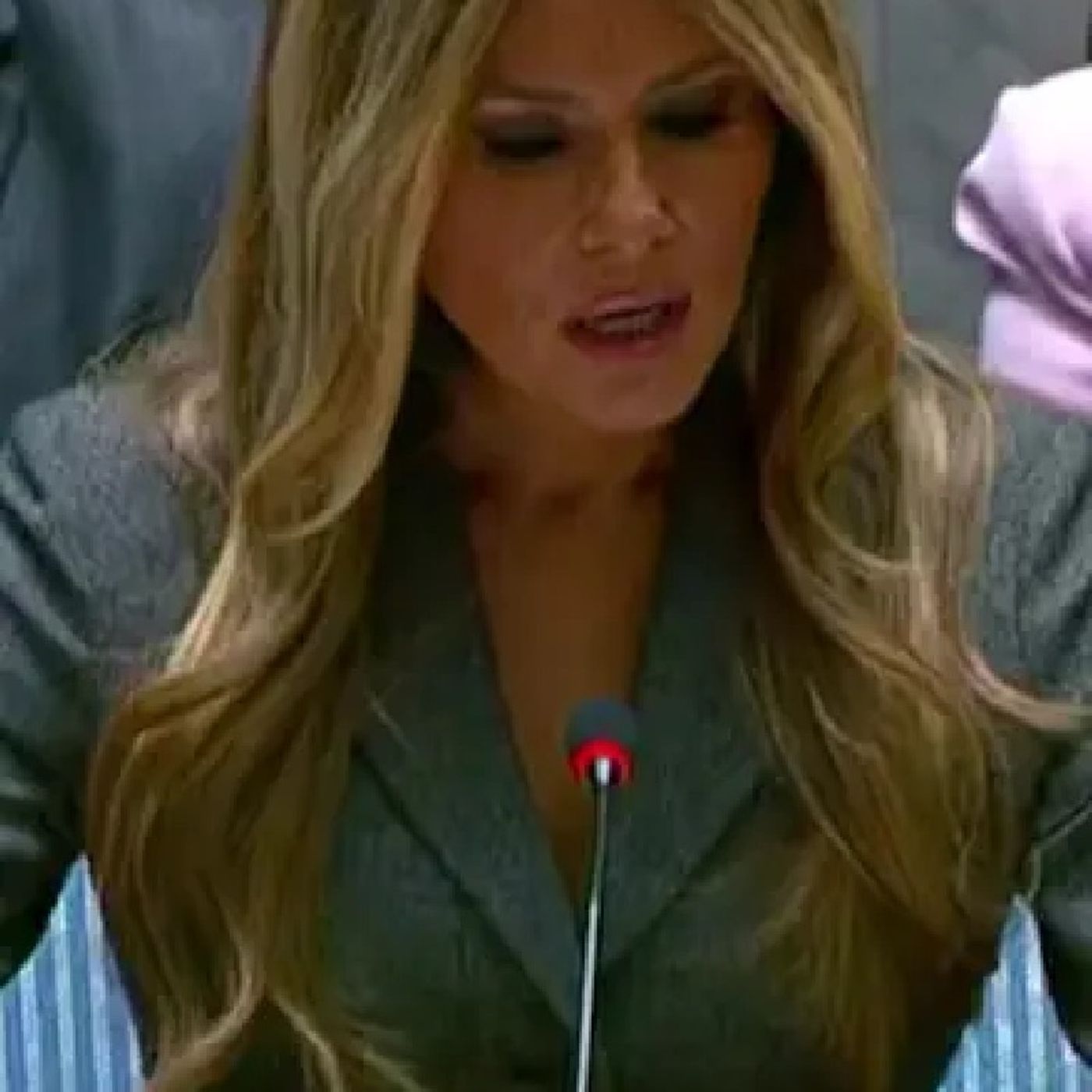 First Lady Melania Trump addressed the U.N. Security Council at Monday's meeting in New York, offering her condolences to the families of s episode artwork