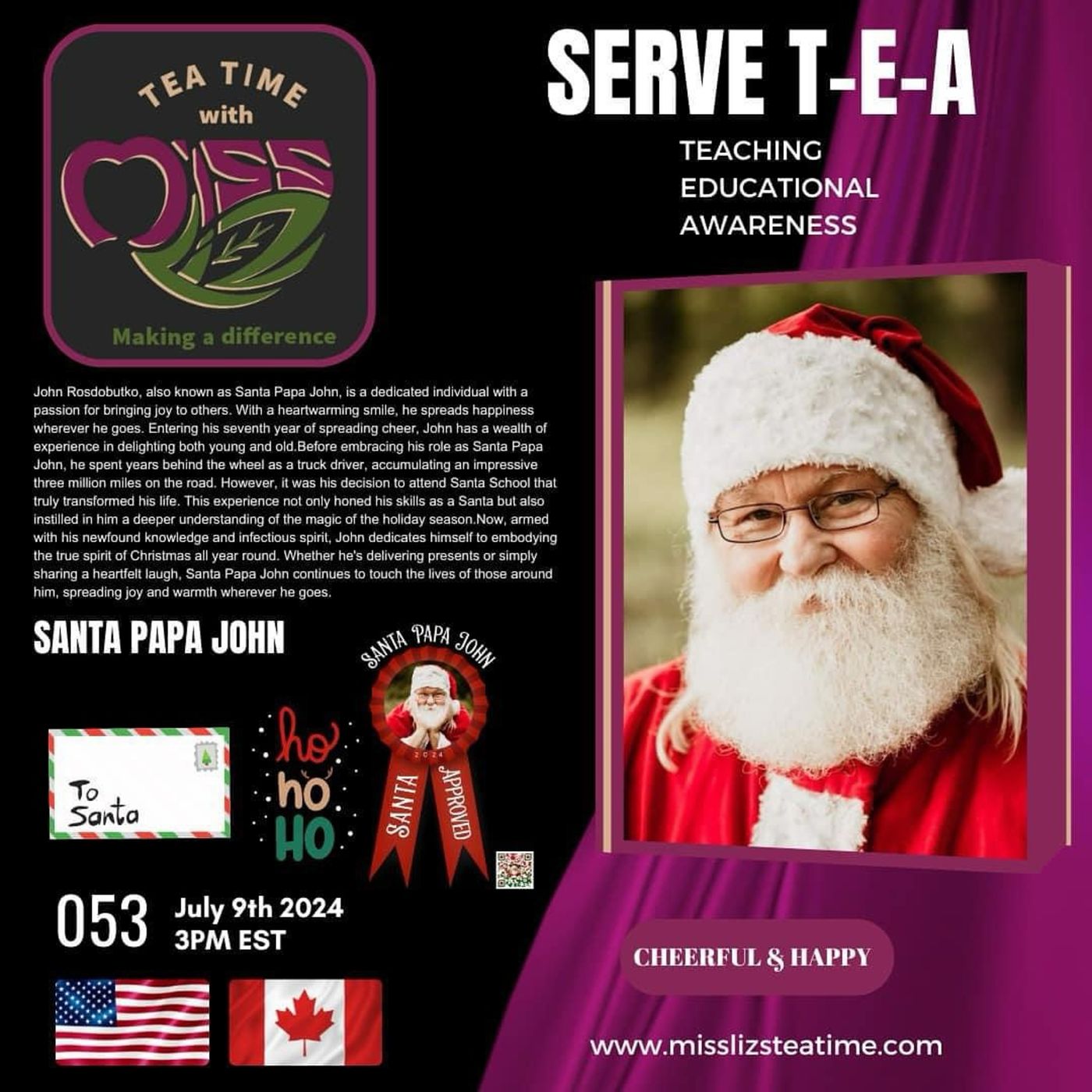 Teatime with Miss Liz T-E-A Open Discussion with Santa Papa John episode artwork