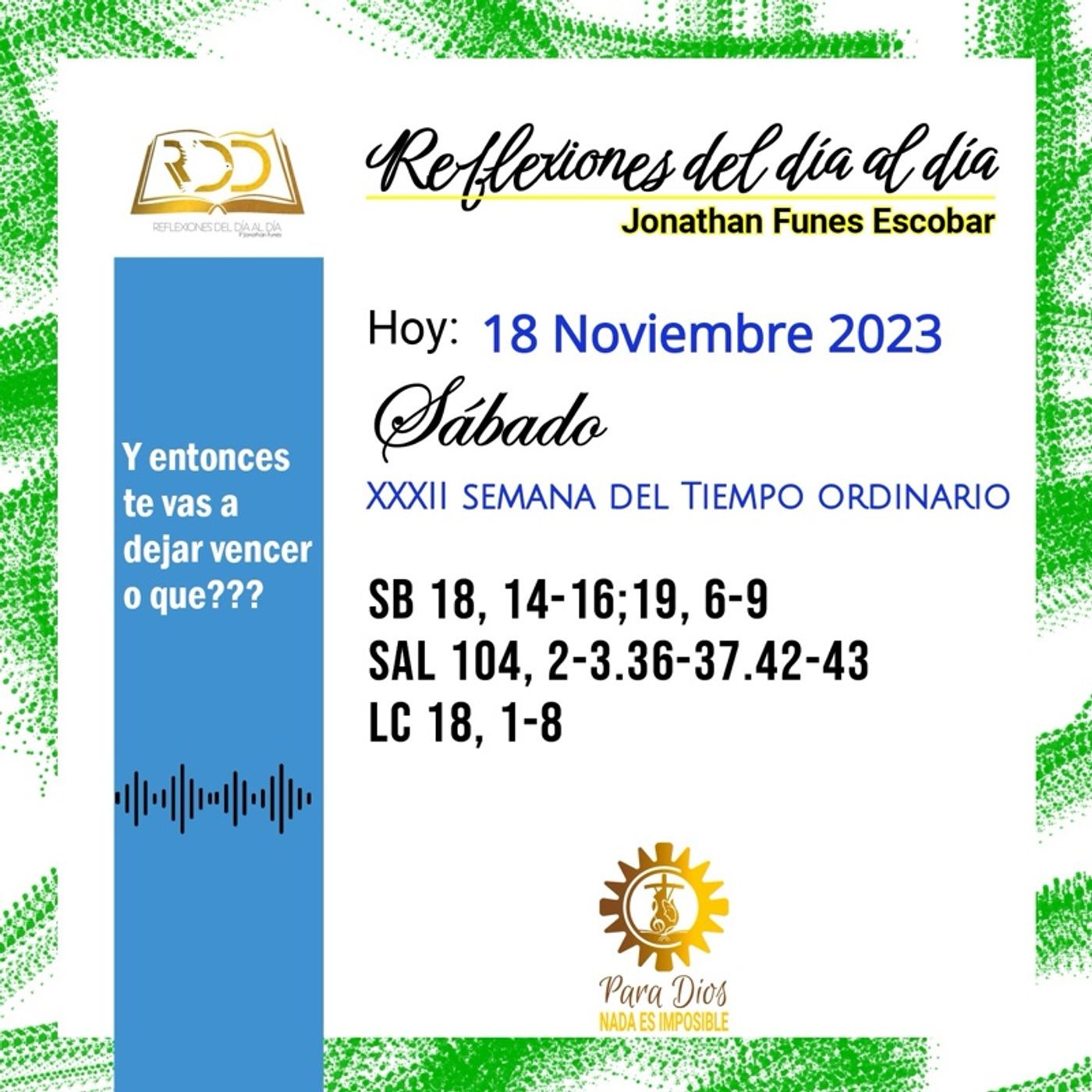 18 Noviembre 2023. Y entonces te vas a dejar vencer o que??? 18 Noviembre 2023. Y entonces te vas a dejar vencer o que???