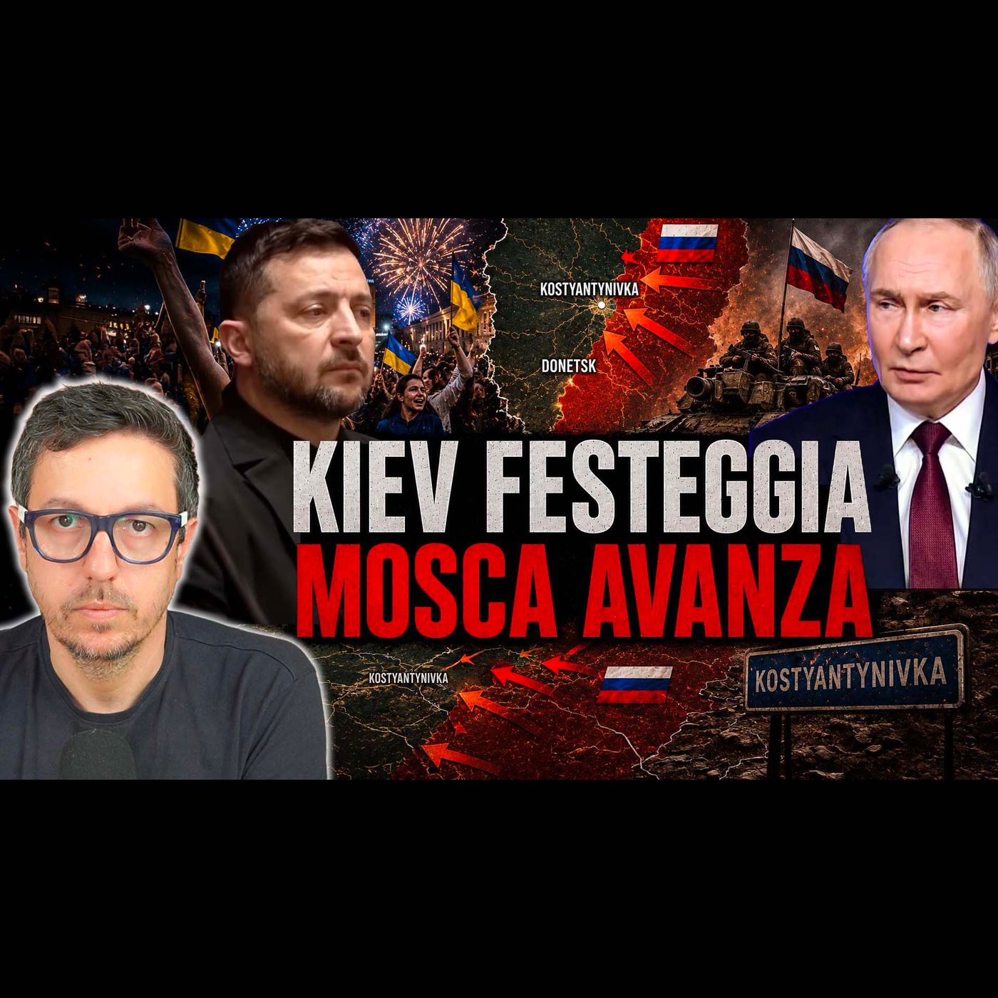 KIEV FESTEGGIA, MA IL FRONTE CROLLA: I RUSSI SFONDANO A KOSTYANTYNIVKA