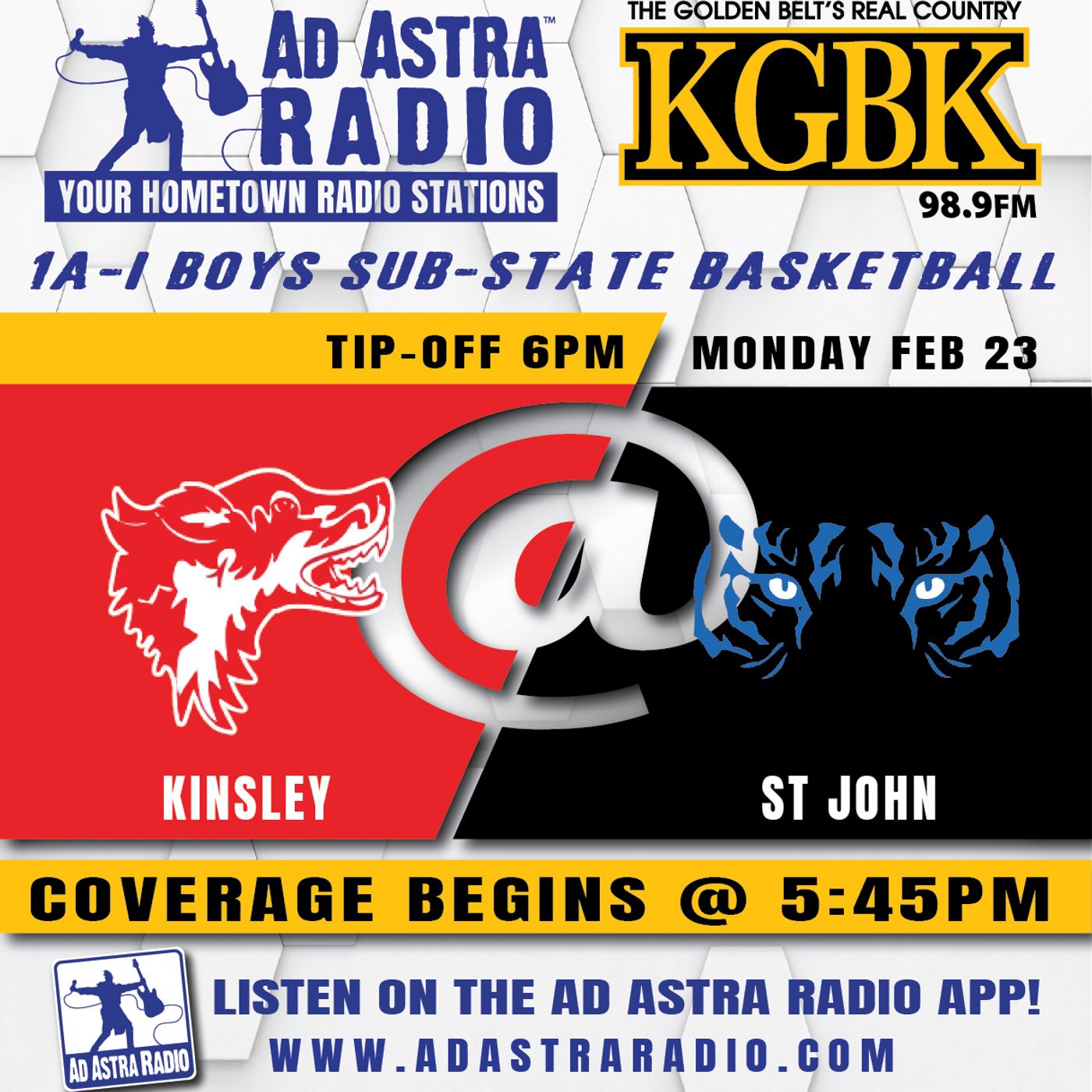 Kinsley Coyotes at St John Tigers Boys High School Basketball (1A-I Substate Quarterfinal-February 23, 2026) episode artwork