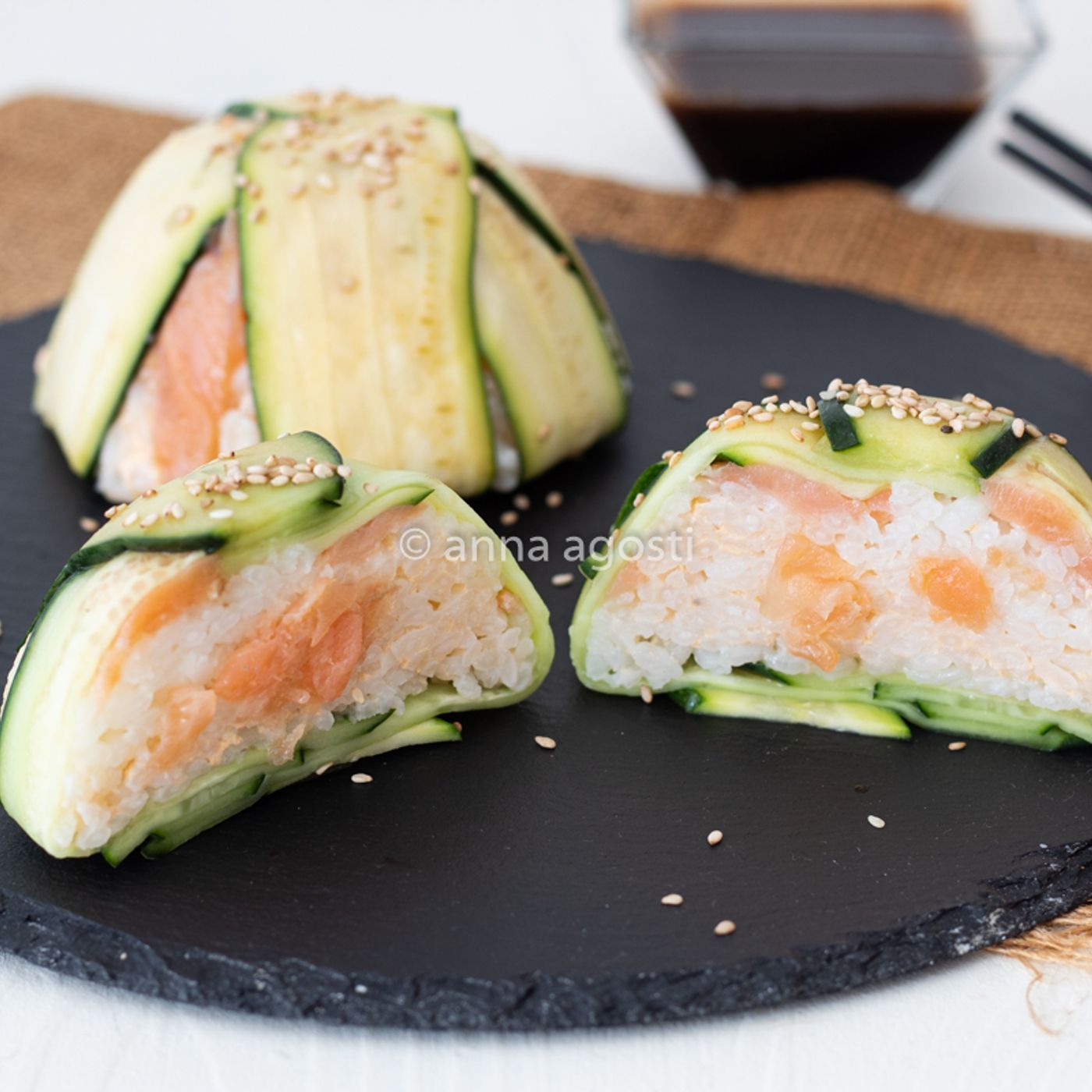 Cupolette di Sushi al Cetriolo e Salmone