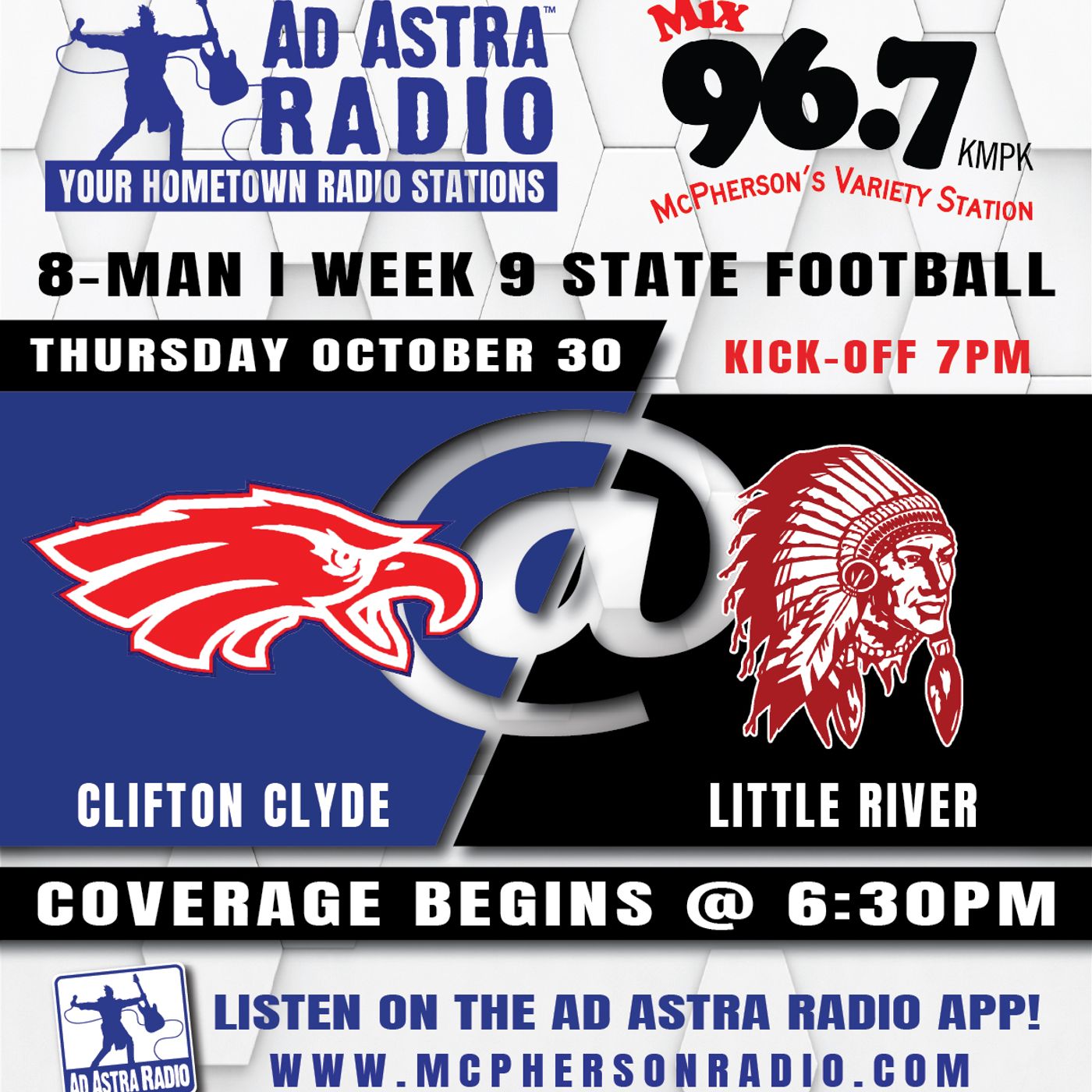 Clifton-Clyde Eagles at Little River Redskins Football (October 31, 2025) episode artwork