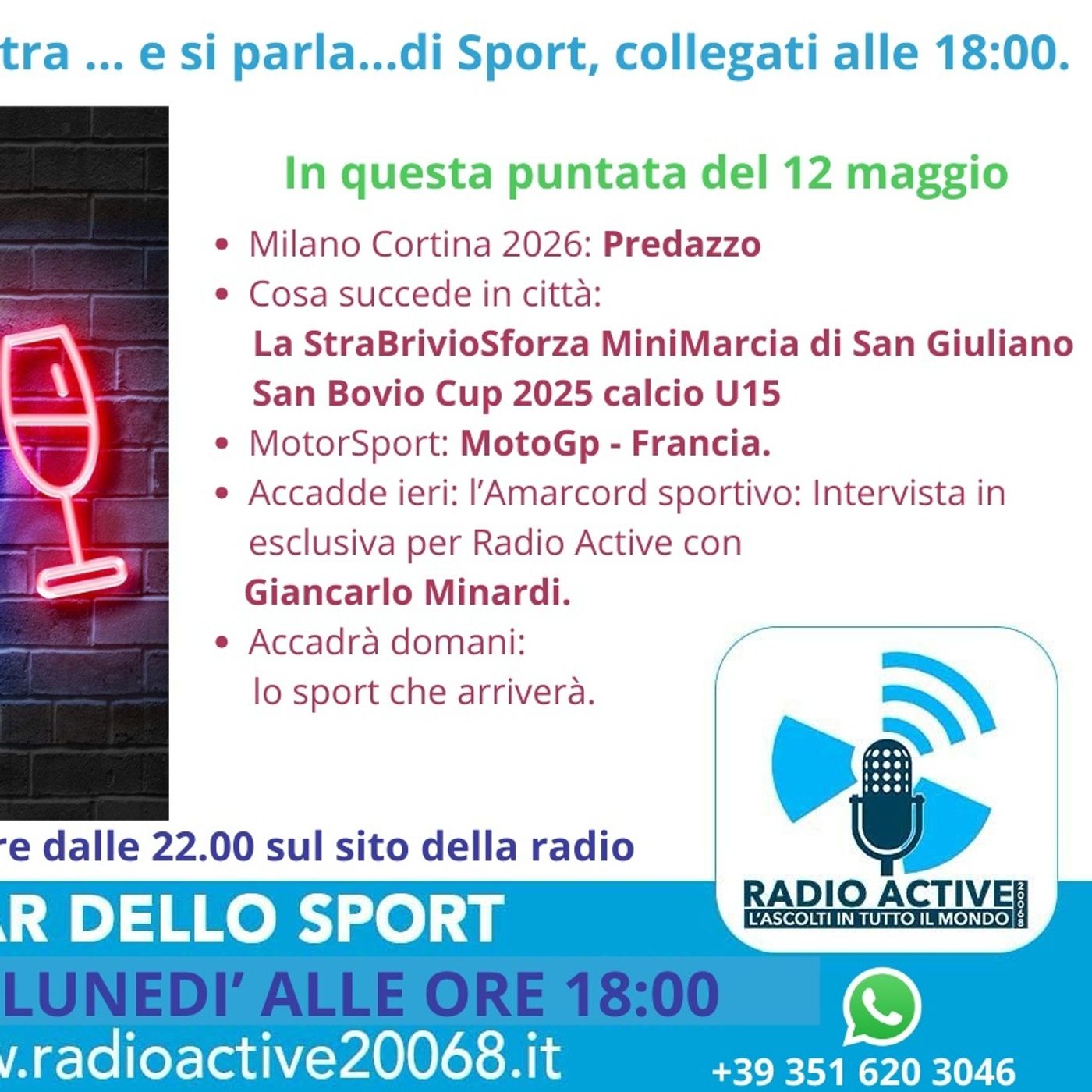 Bar dello Sport-12 maggio - Predazzo - Scuola Brivio - San Bovio Cup - Minardi - MotoGp Francia episode artwork